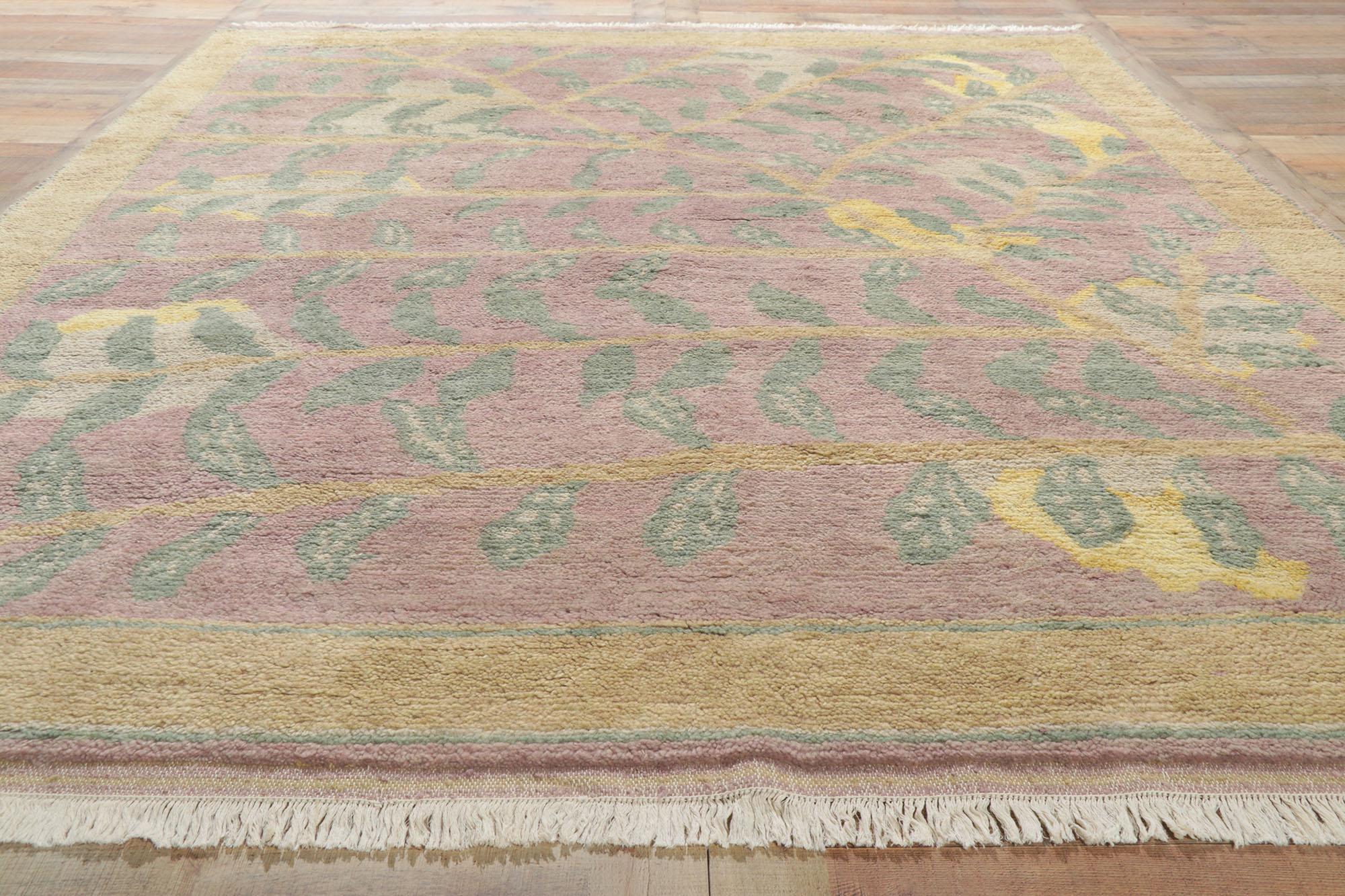 Wool Nature-Inspired Modern Moroccan Style Rug, Biophilic Design Meets Modern Style For Sale