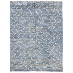 New Contemporary Blue Moroccan Rug (tapis marocain contemporain bleu) 