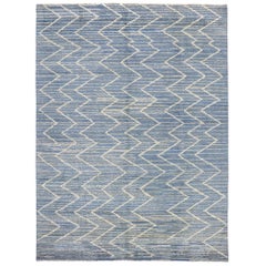 New Contemporary Blue Moroccan Rug 