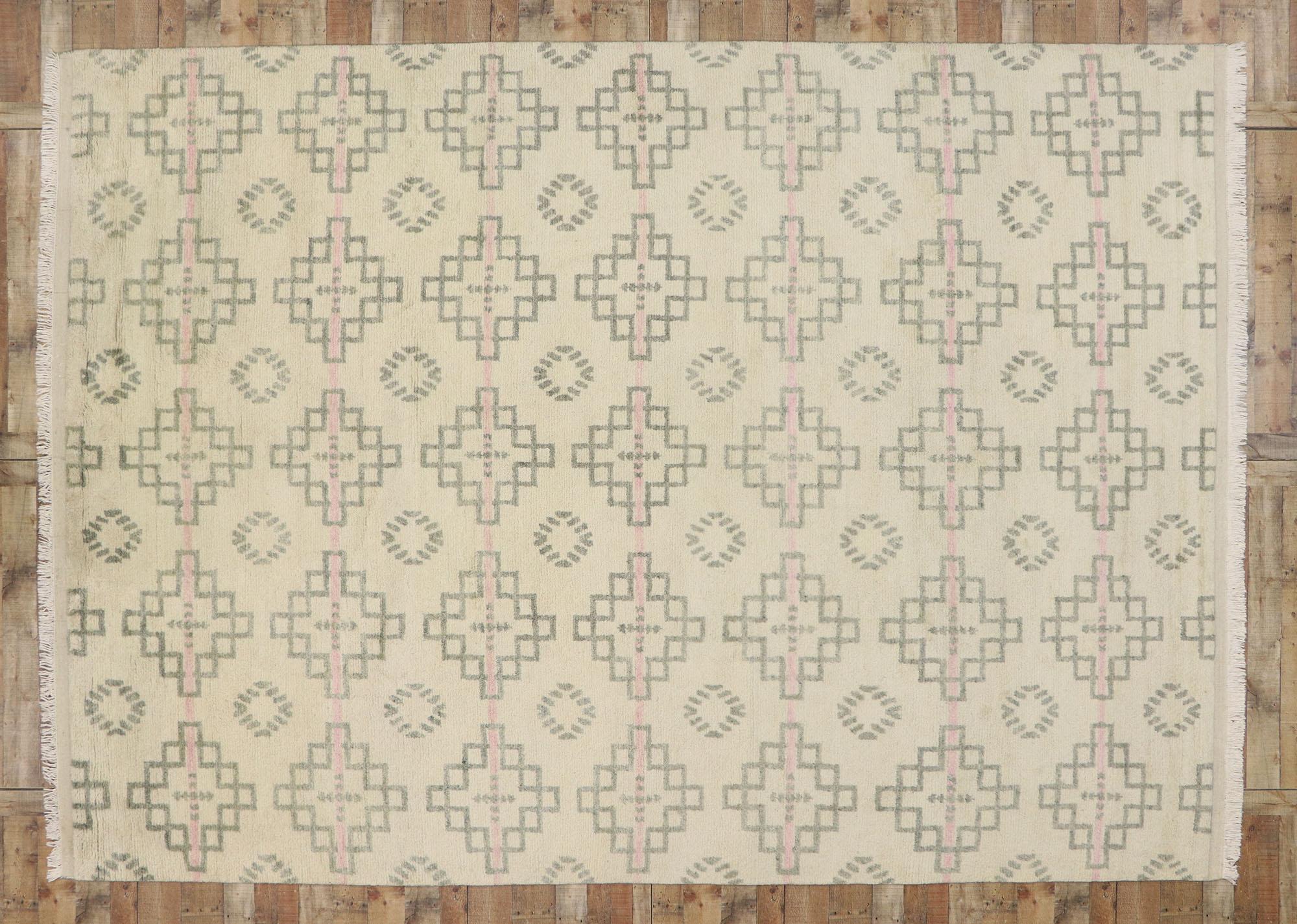New Contemporary Moroccan Style Rug with Postmodern Cubist Style For Sale 2