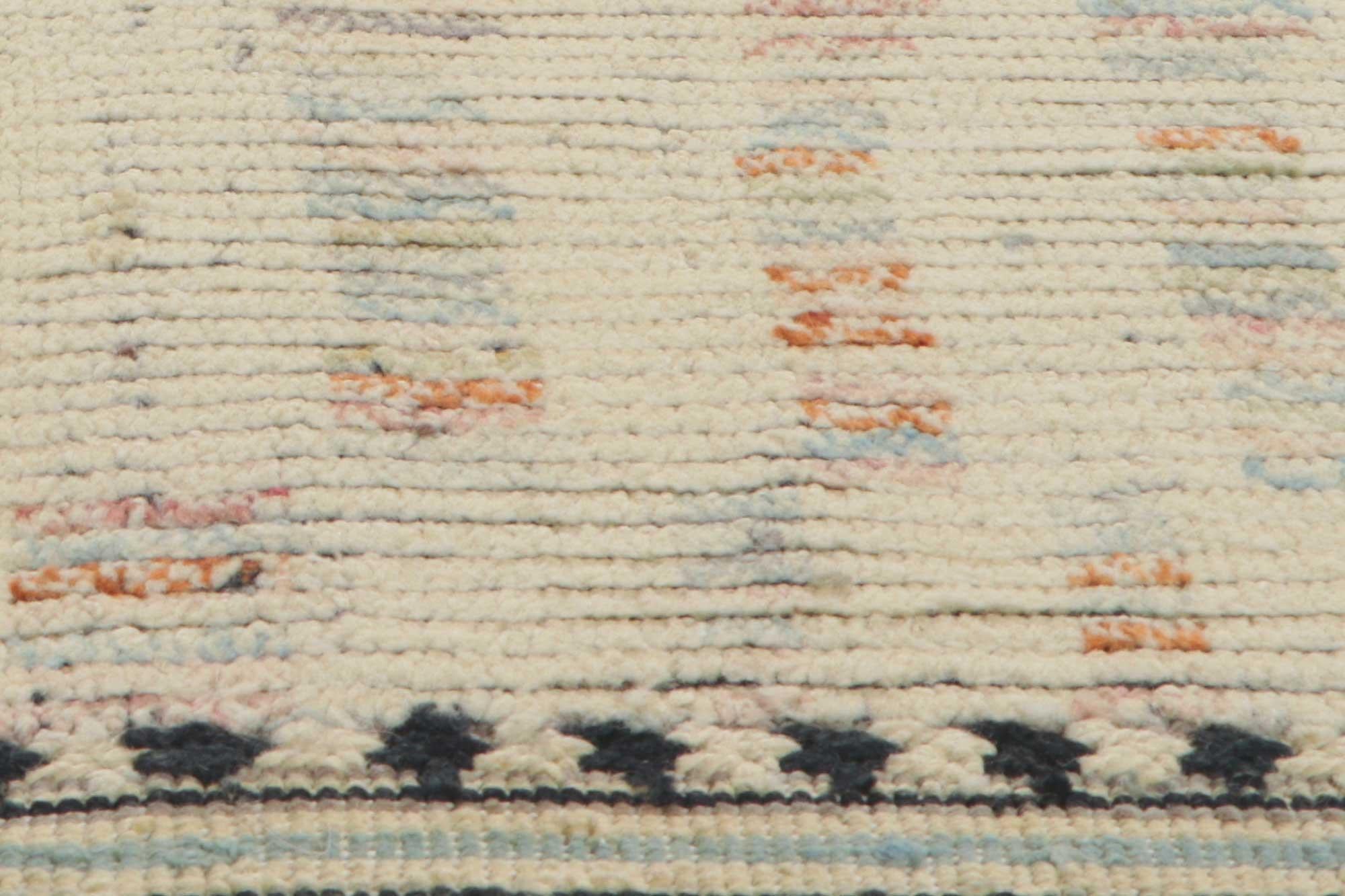 Pakistani New Color Block Moroccan Style Rug with Short Pile For Sale
