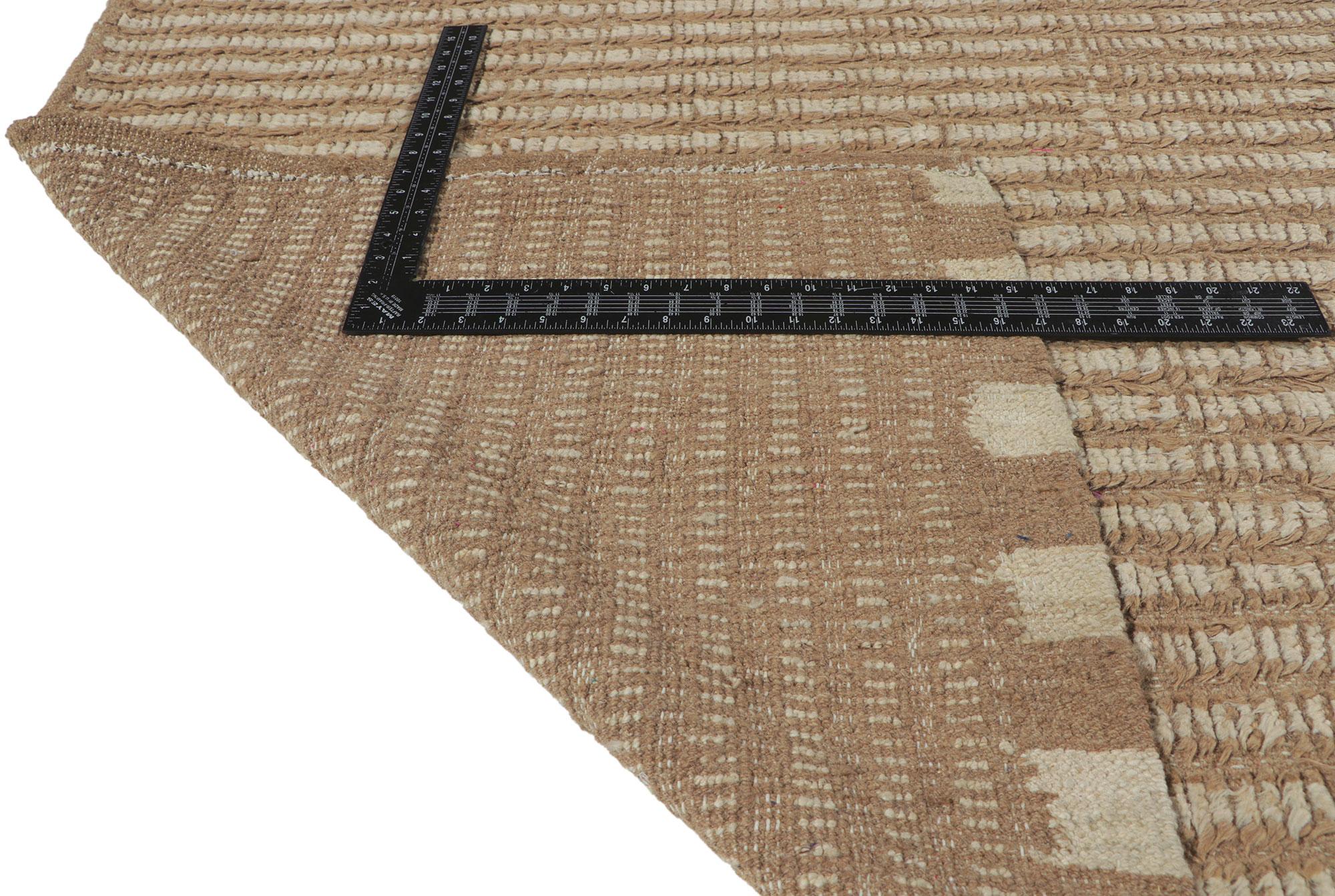 Hand-Knotted New Contemporary Moroccan Style Rug with Short Pile For Sale