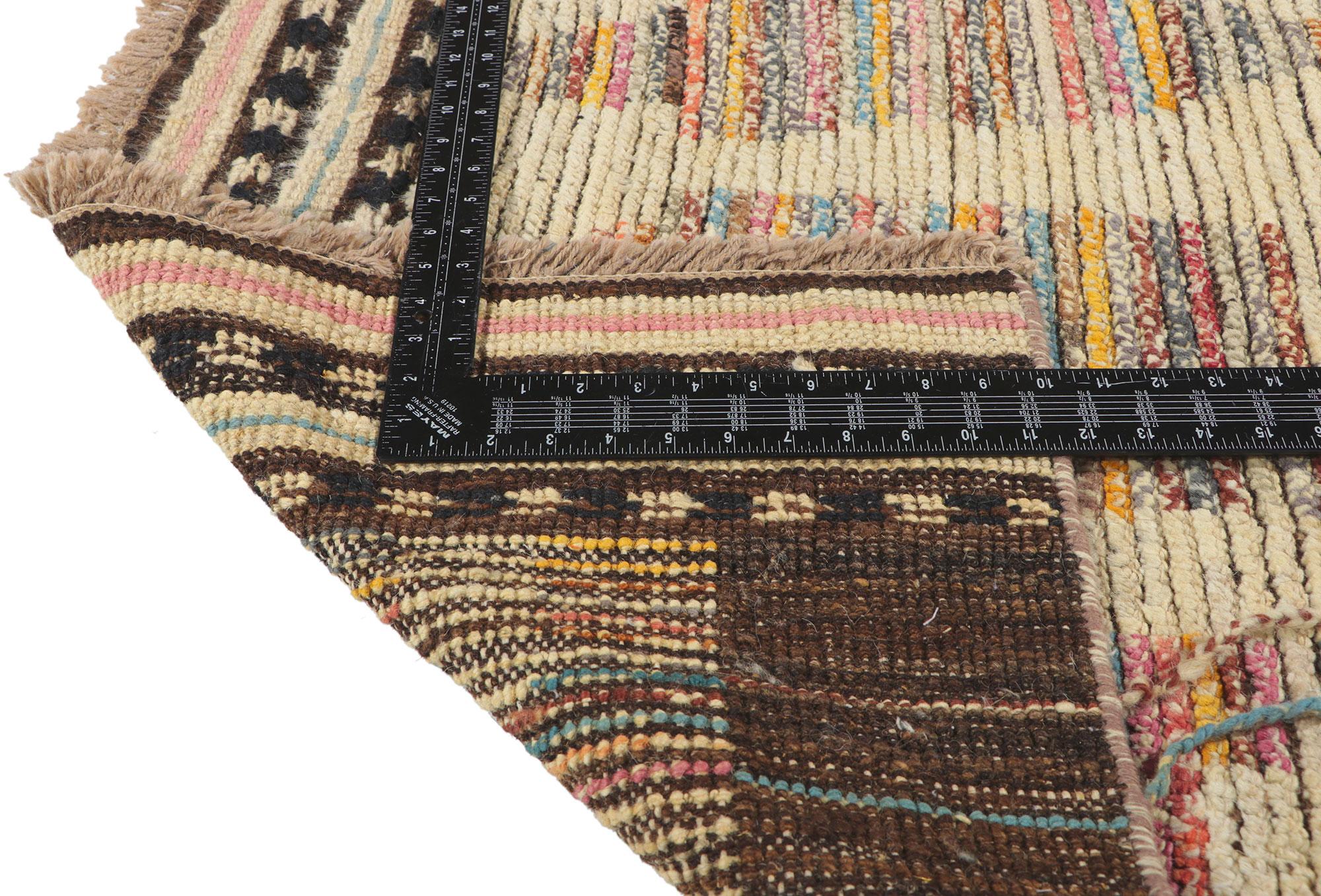 New Color Block Moroccan Style Rug with Short Pile In New Condition For Sale In Dallas, TX