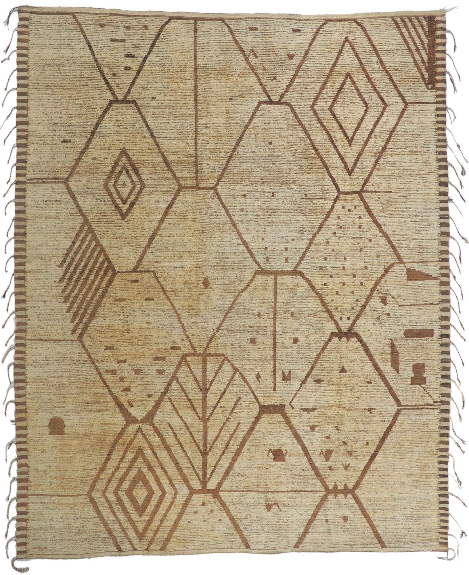 New Contemporary Moroccan Style Rug with Short Pile For Sale 2