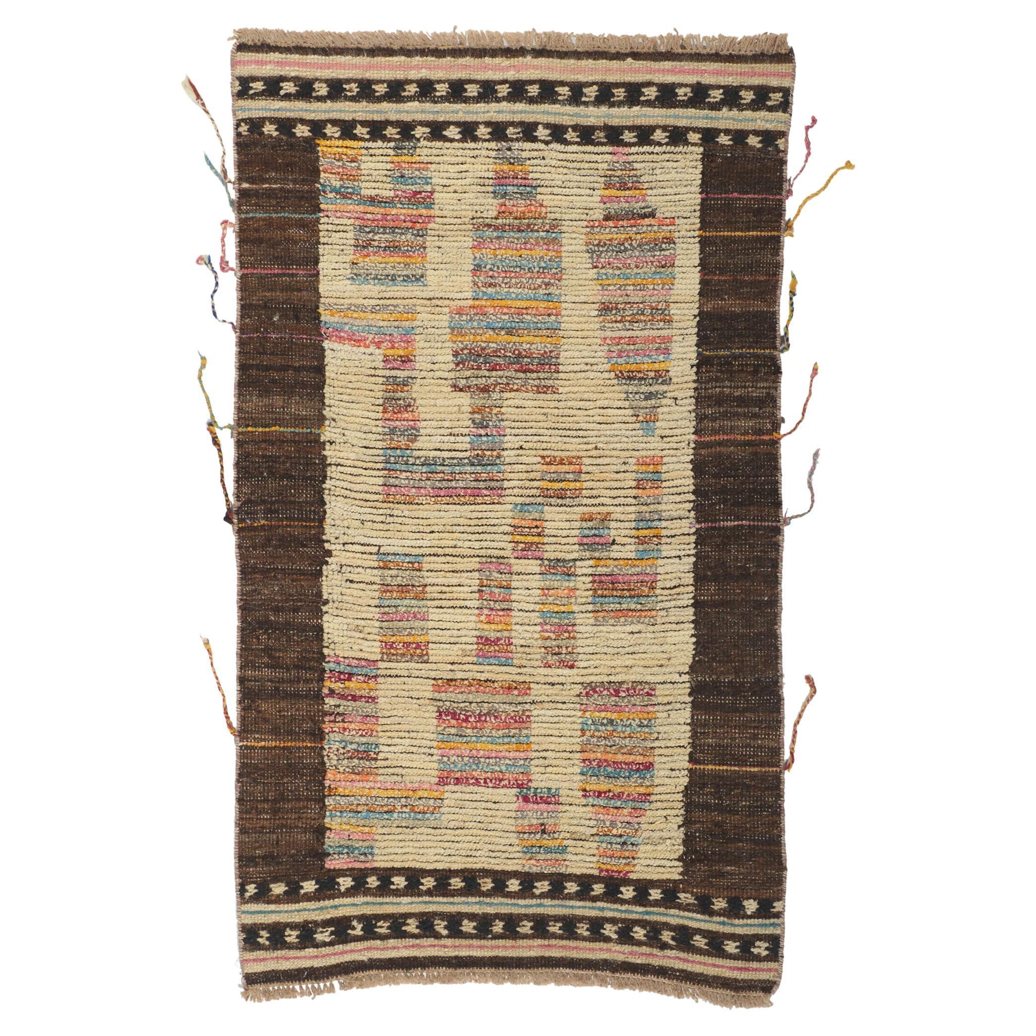 New Color Block Moroccan Style Rug with Short Pile