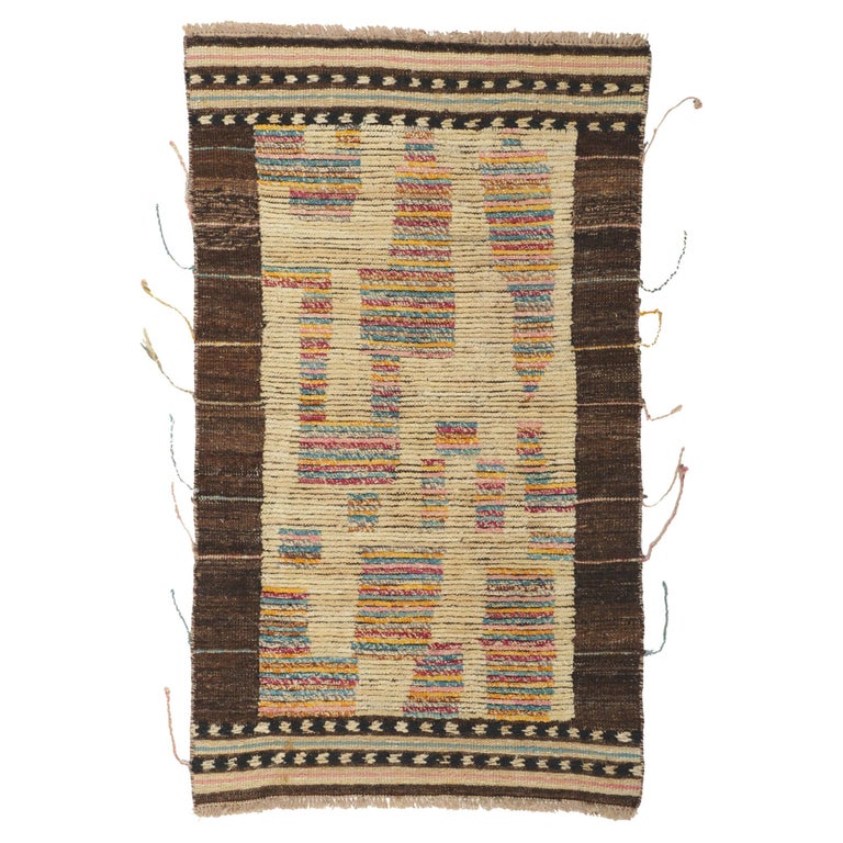 Moroccan Style Pattern Rugs New Color Block Moroccan Style Rug with Short Pile For Sale at 1stDibs
