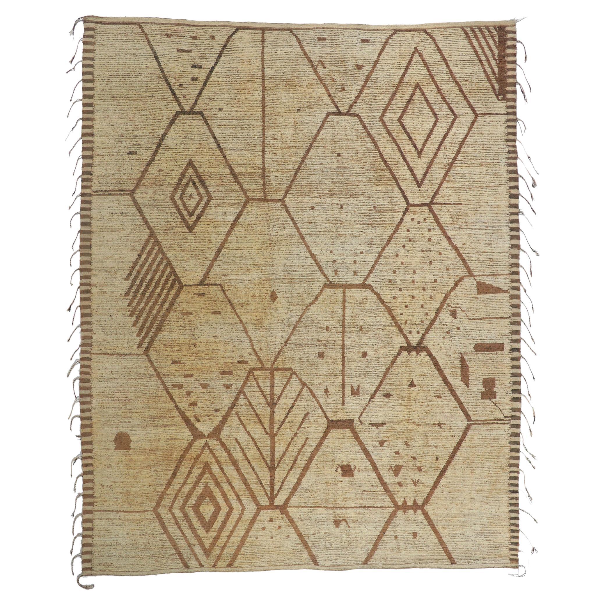 New Contemporary Moroccan Style Rug with Short Pile For Sale