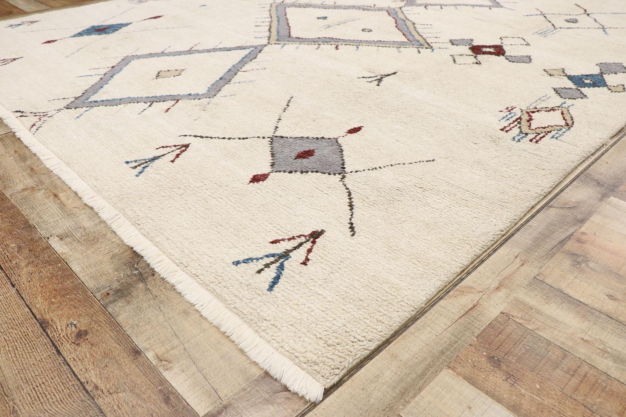 Hand-Knotted New Contemporary Moroccan Style Rug with Ski Chalet and Mountain Cabin Style For Sale