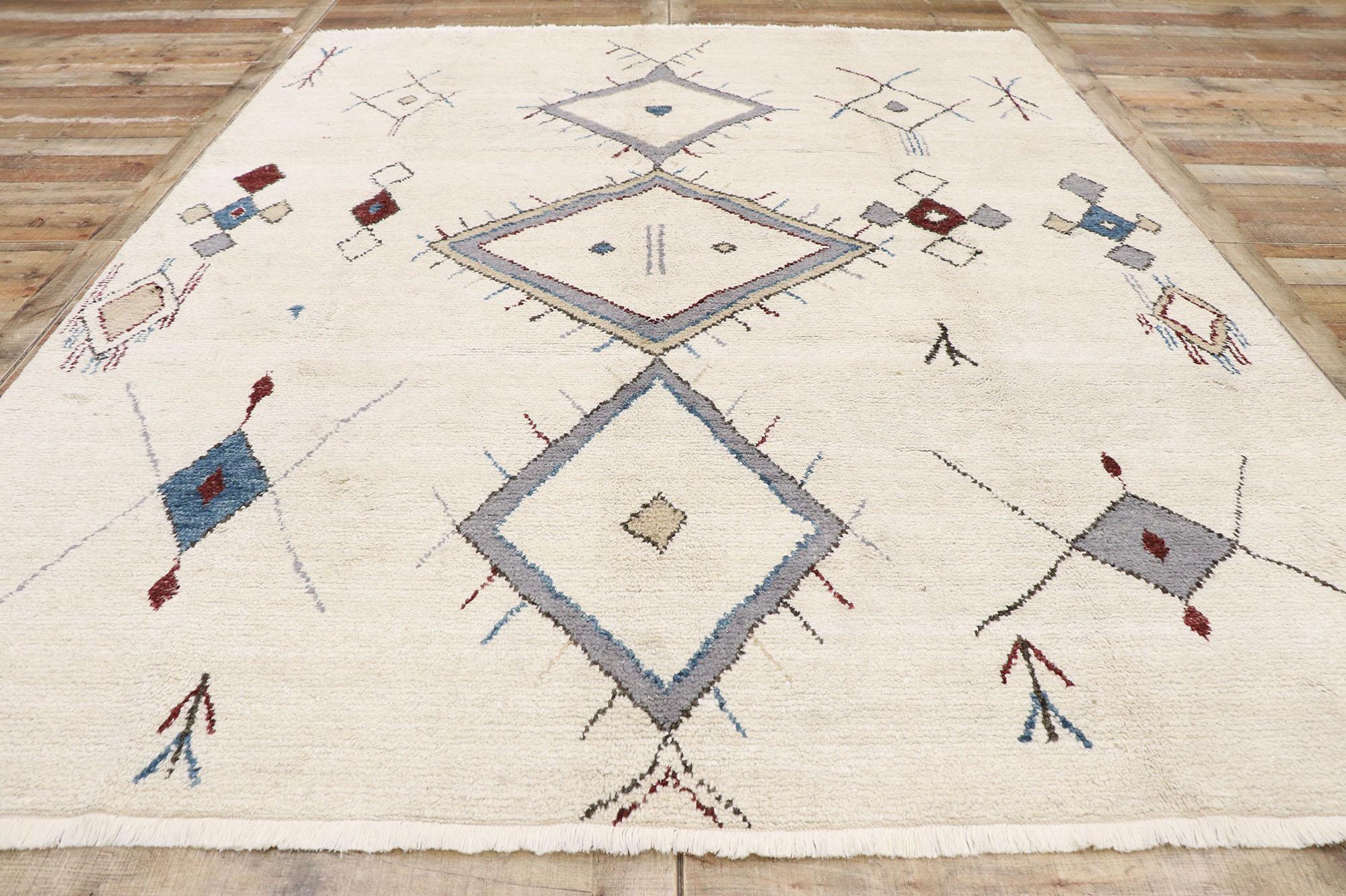 New Contemporary Moroccan Style Rug with Ski Chalet and Mountain Cabin Style In New Condition For Sale In Dallas, TX
