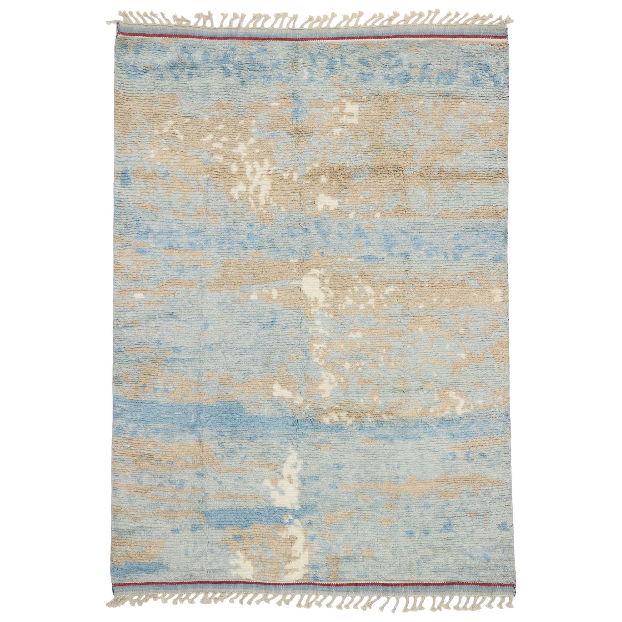 New Contemporary Moroccan Area Rug  For Sale