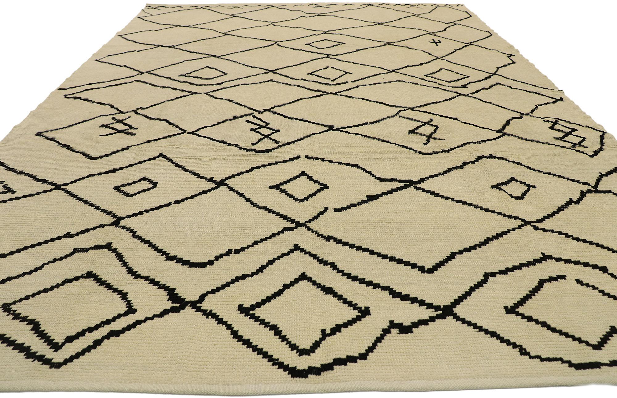 Turkish New Contemporary Moroccan Style Rug with Tribal Design  For Sale