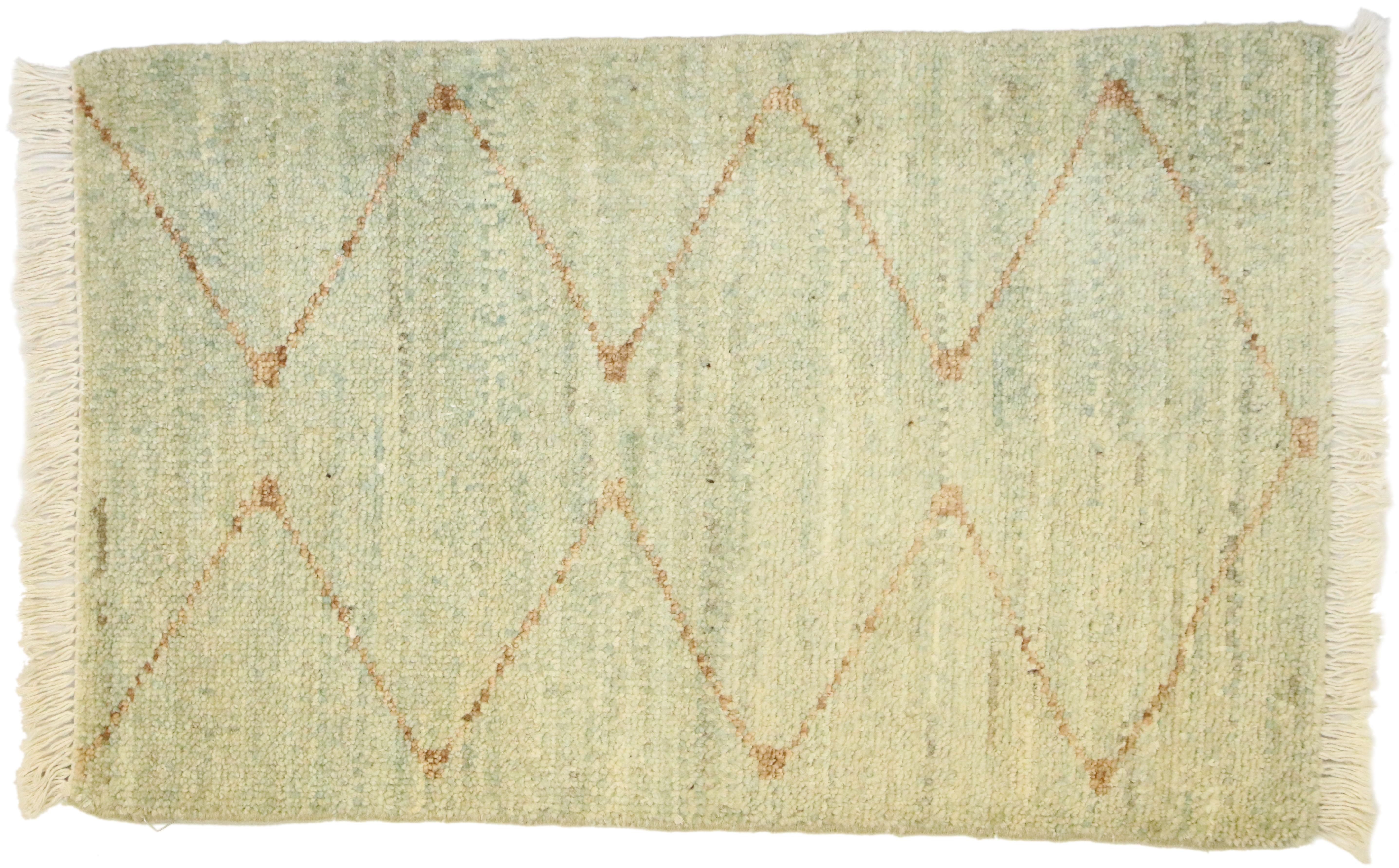 New Contemporary Moroccan Style Rug with Coastal Bohemian Hygge Vibes For Sale 2