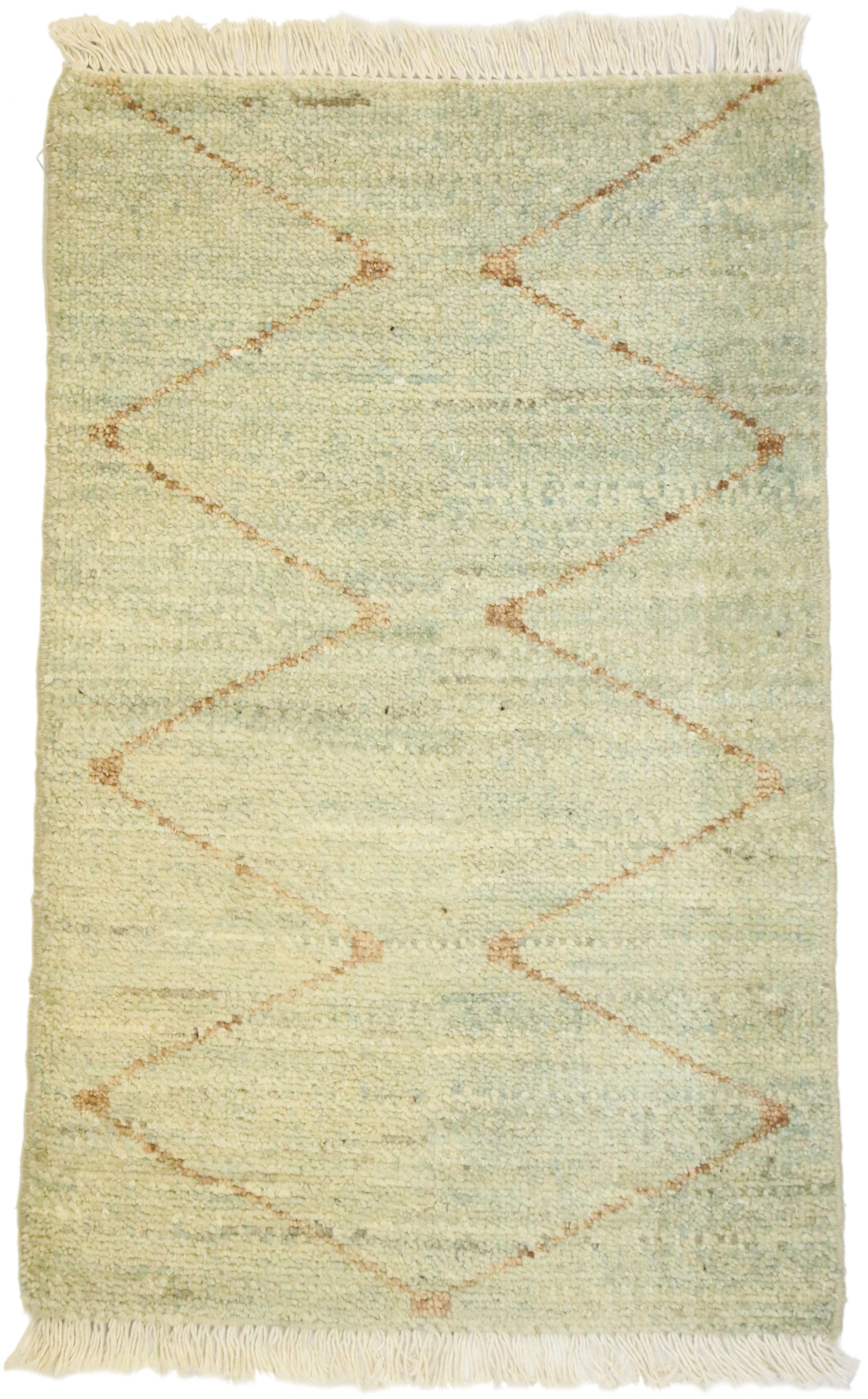 New Contemporary Moroccan Style Rug with Coastal Bohemian Hygge Vibes For Sale