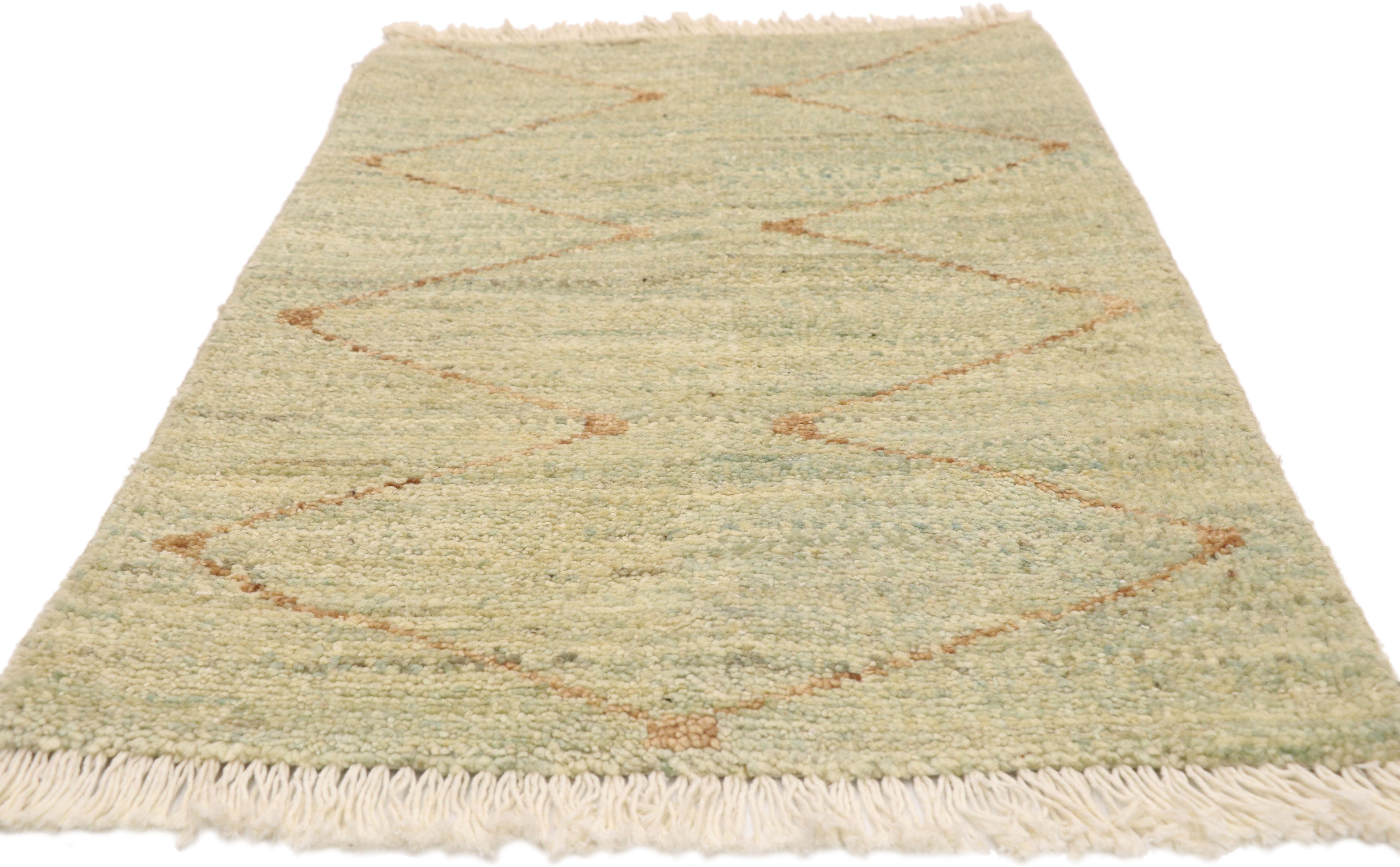 Modern New Contemporary Moroccan Style Rug with Coastal Bohemian Hygge Vibes For Sale