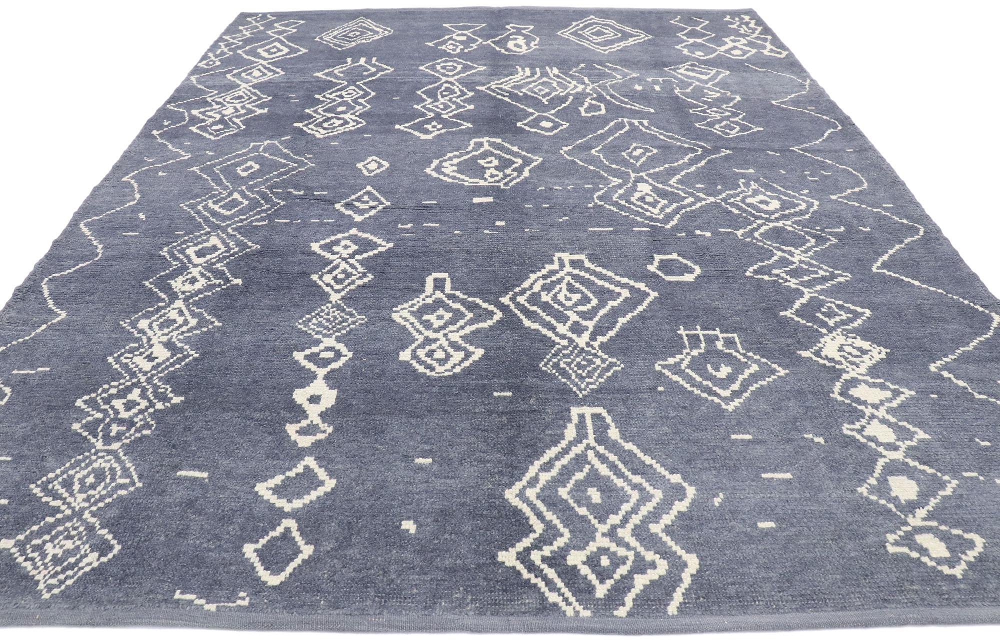 Turkish New Contemporary Moroccan Style Rug with Tribal Design For Sale
