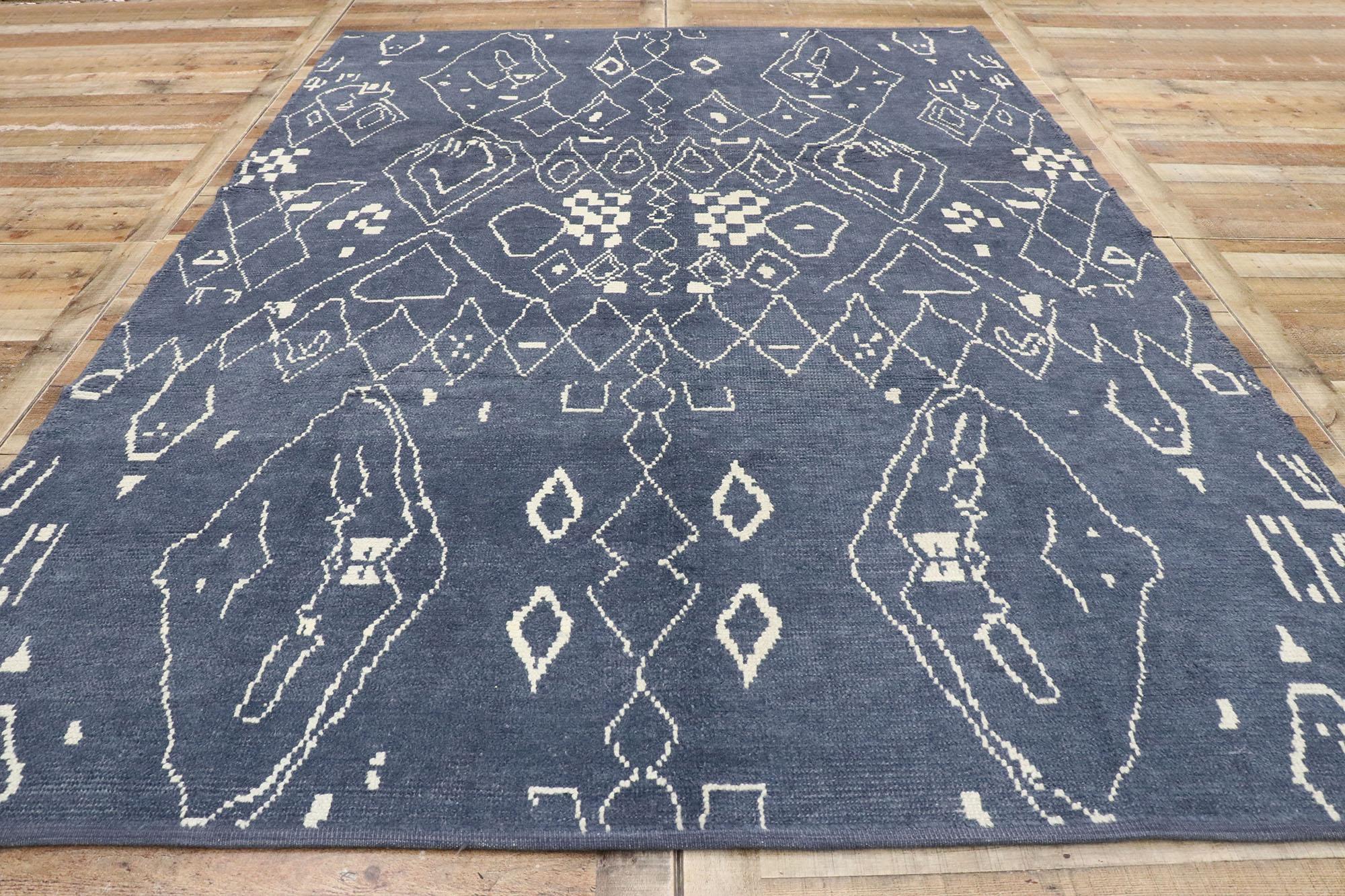 New Contemporary Moroccan Style Rug with Tribal Design For Sale 1