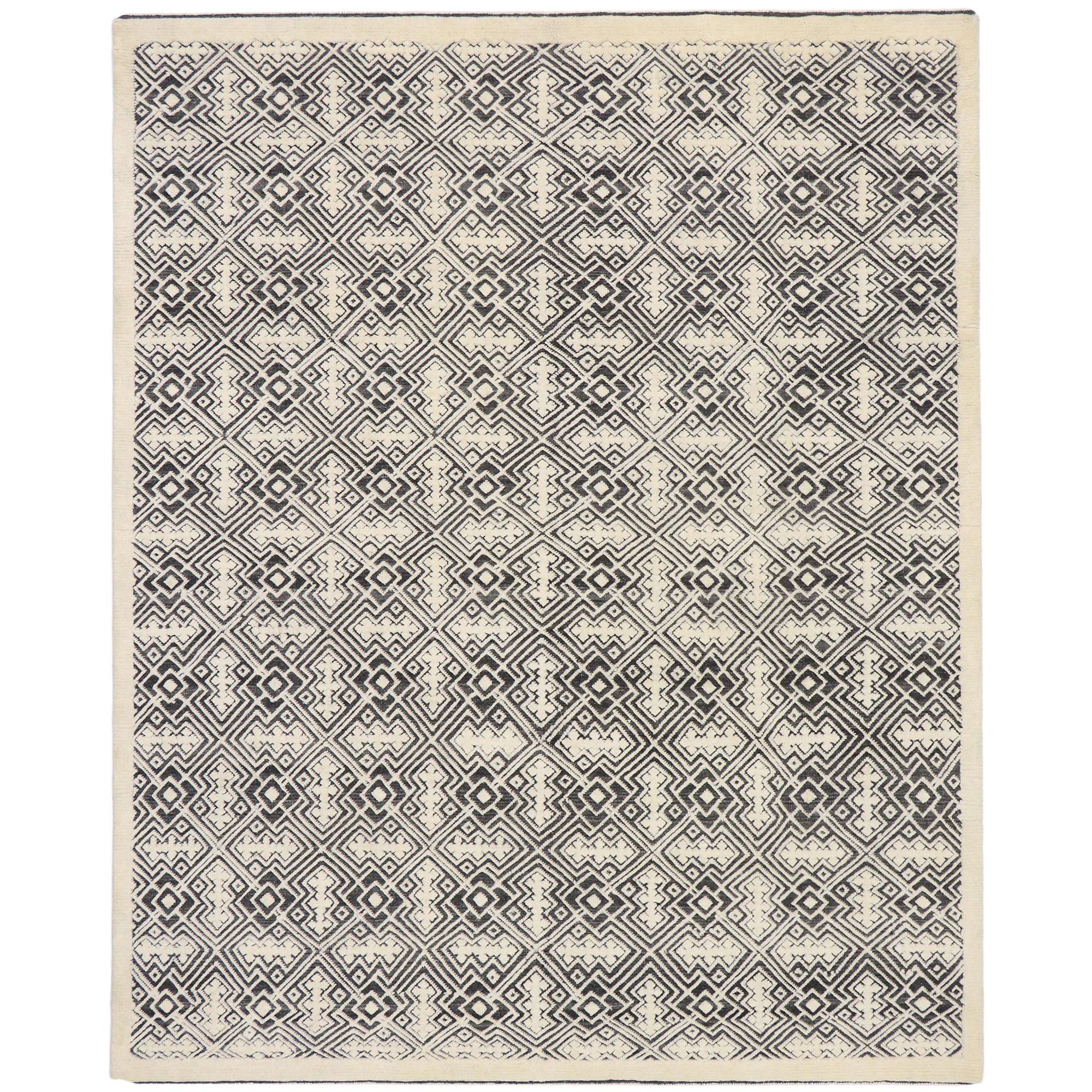 New Contemporary Moroccan Style Souf Rug with Raised Design and Modern Style
