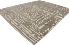 New Contemporary Moroccan Style Souf Rug with Raised Linear Design