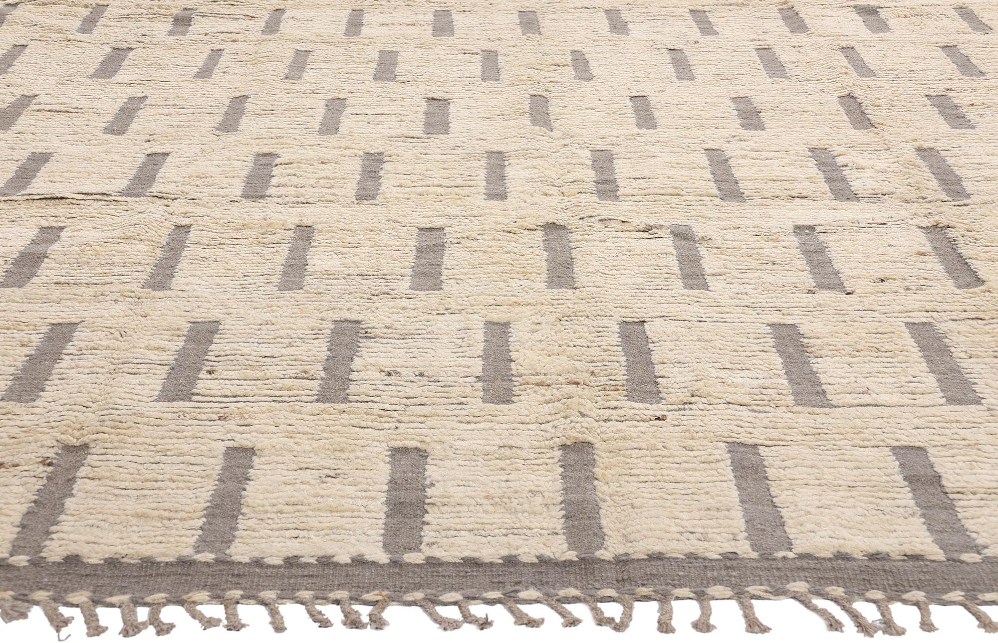 Indiano Il nuovo tappeto marocchino contemporaneo con texture in stile mid-century modern in vendita