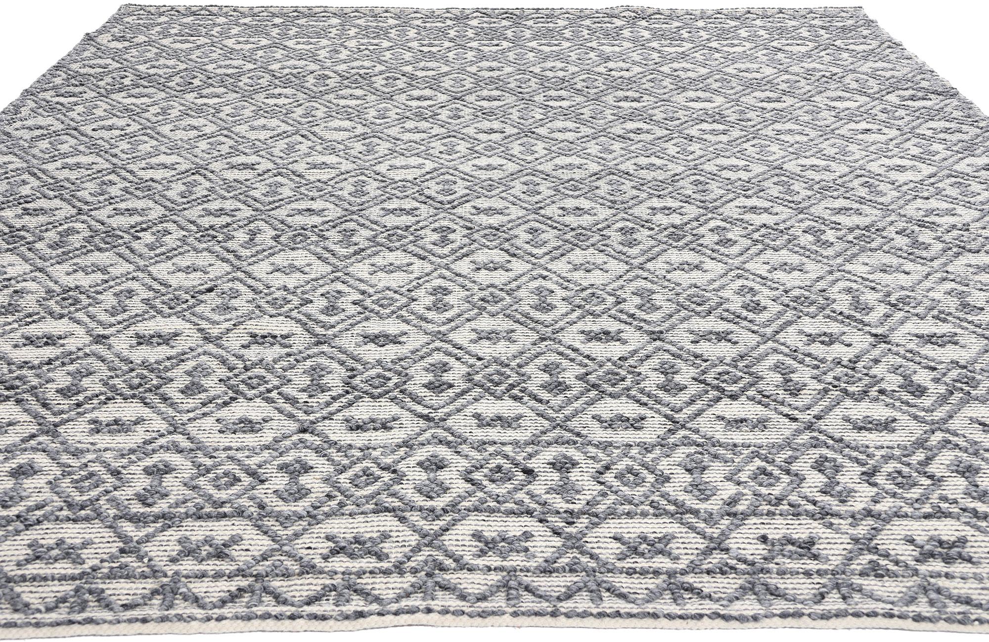 Nueva alfombra marroquí contemporánea con textura alta-baja Moderno orgánico en venta
