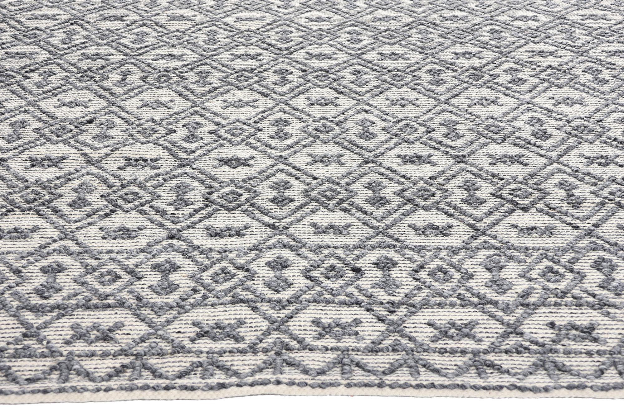 Nueva alfombra marroquí contemporánea con textura alta-baja Indio en venta