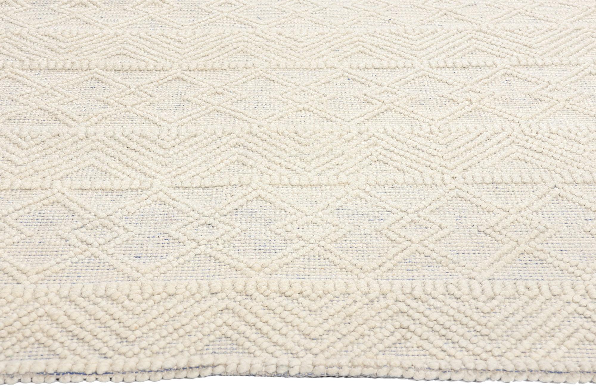 Indian New Contemporary Moroccan Textured High-Low Rug For Sale