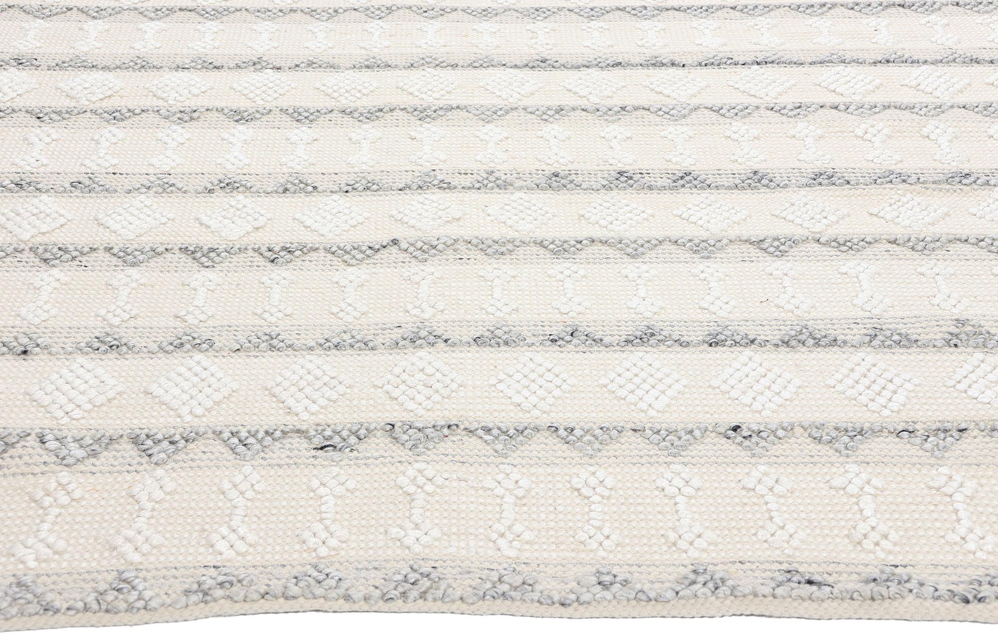 Indian New Contemporary Moroccan Textured High-Low Rug For Sale