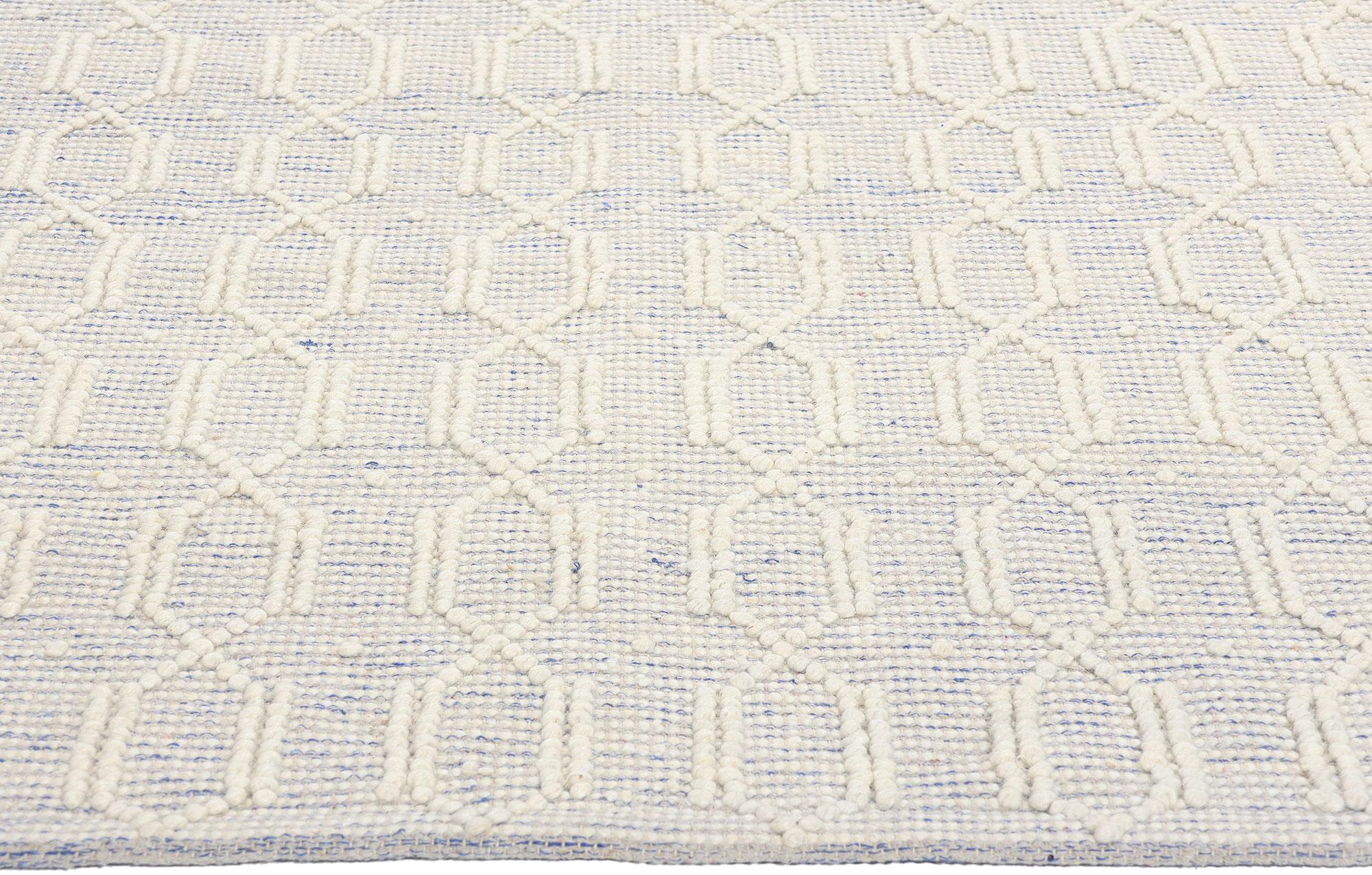 Indian New Contemporary Moroccan Textured High-Low Rug For Sale