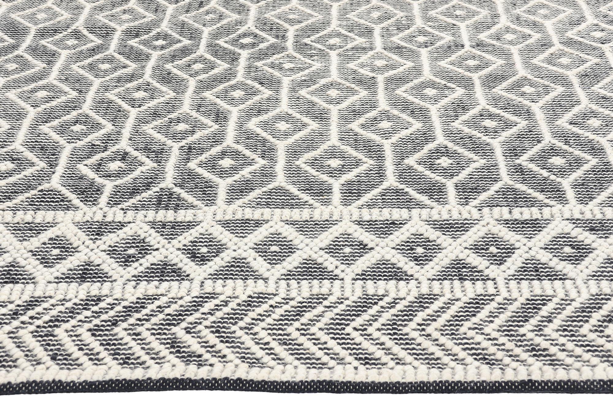 Indian New Contemporary Moroccan Textured High-Low Rug For Sale