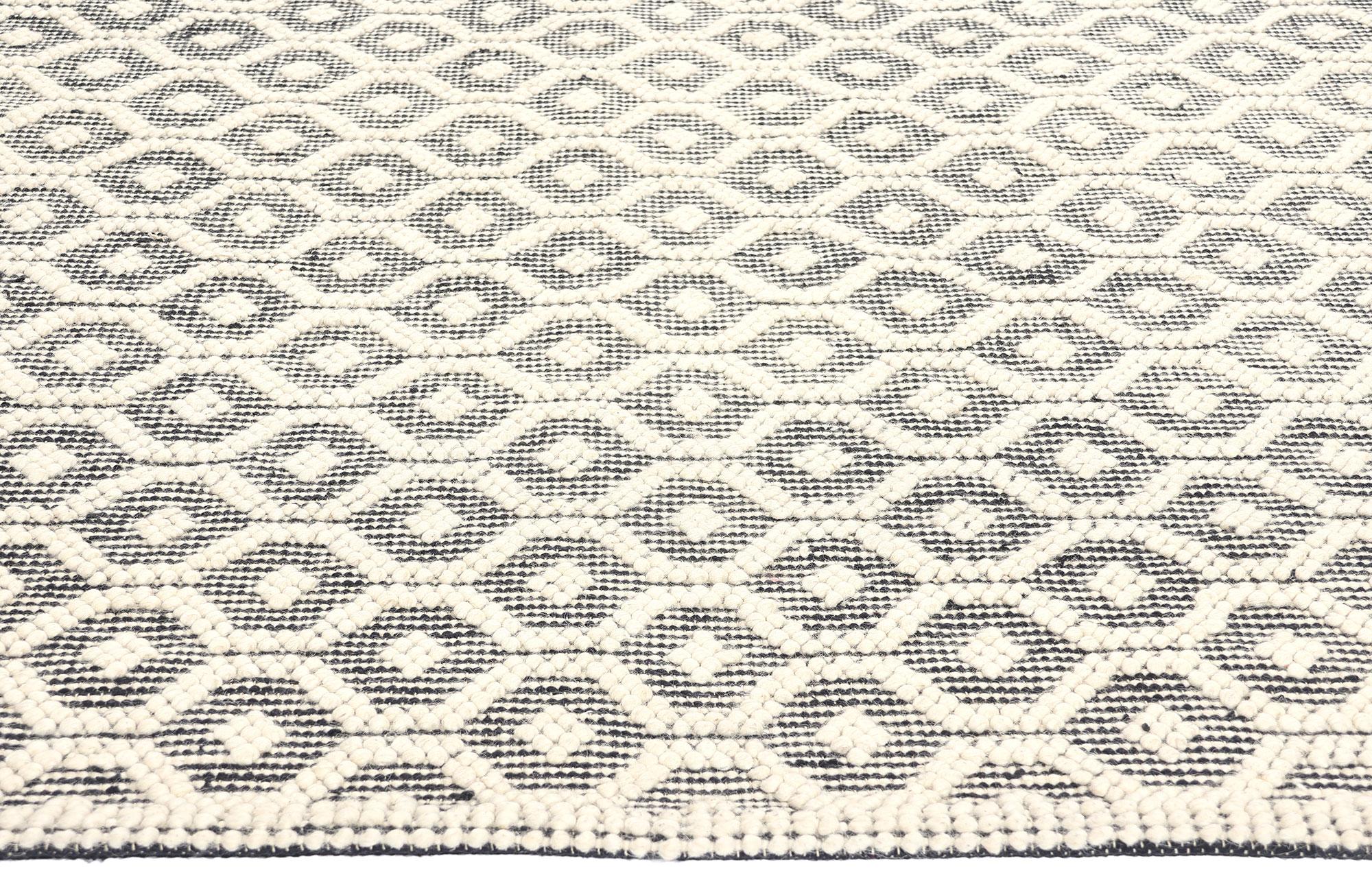 Indian New Contemporary Moroccan Textured High-Low Rug For Sale