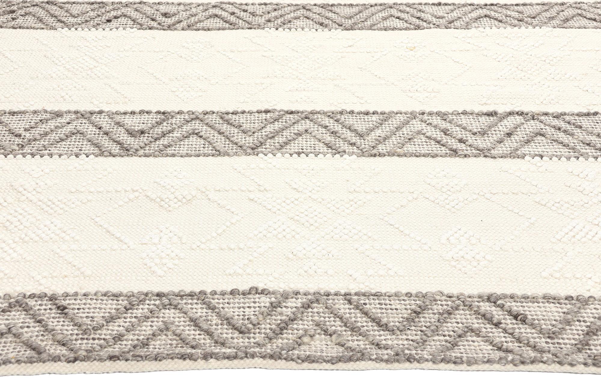 Indian New Contemporary Moroccan Textured High-Low Rug For Sale