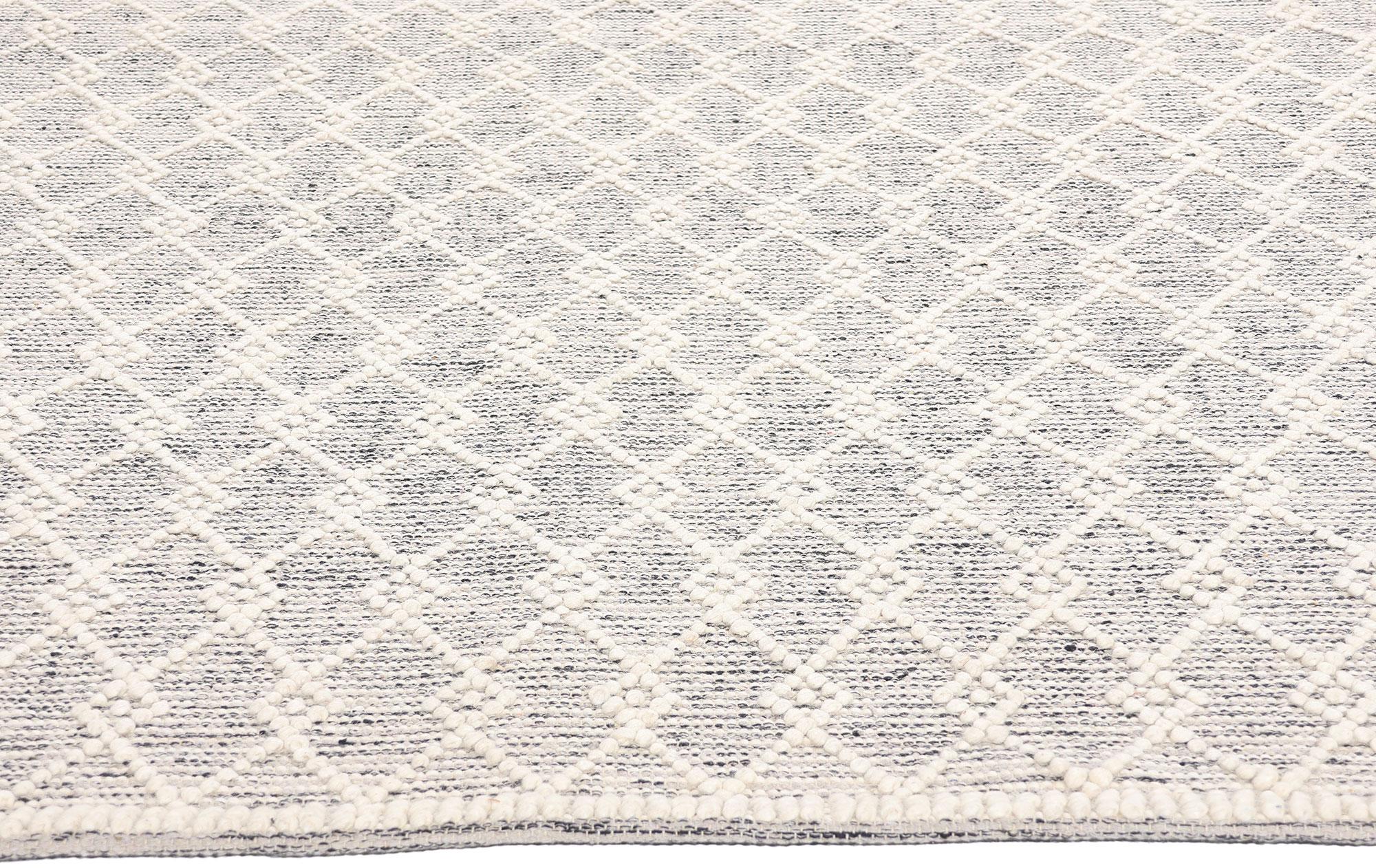 Indian New Contemporary Moroccan Textured High-Low Rug For Sale