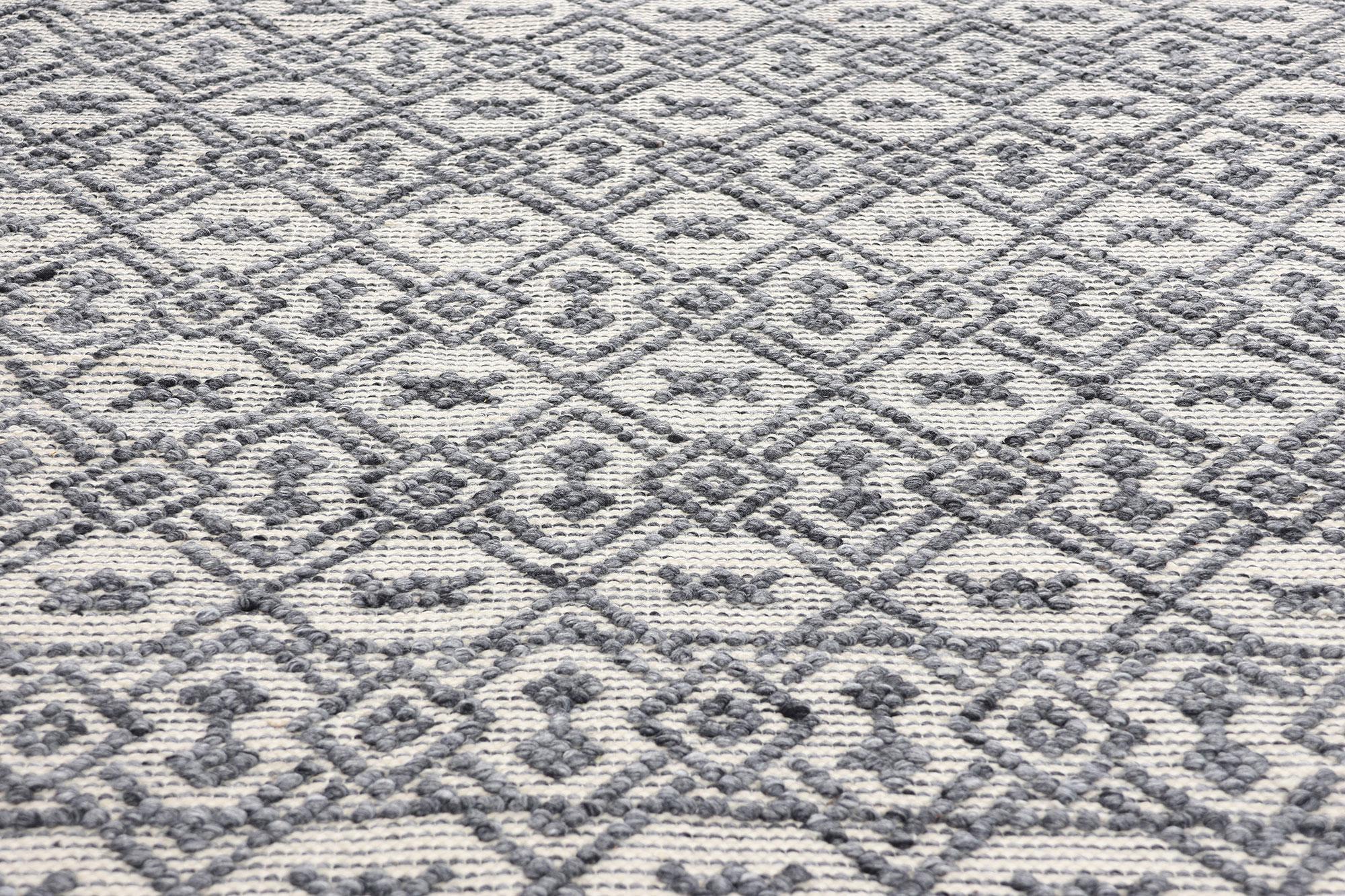 Nueva alfombra marroquí contemporánea con textura alta-baja Tejido a mano en venta