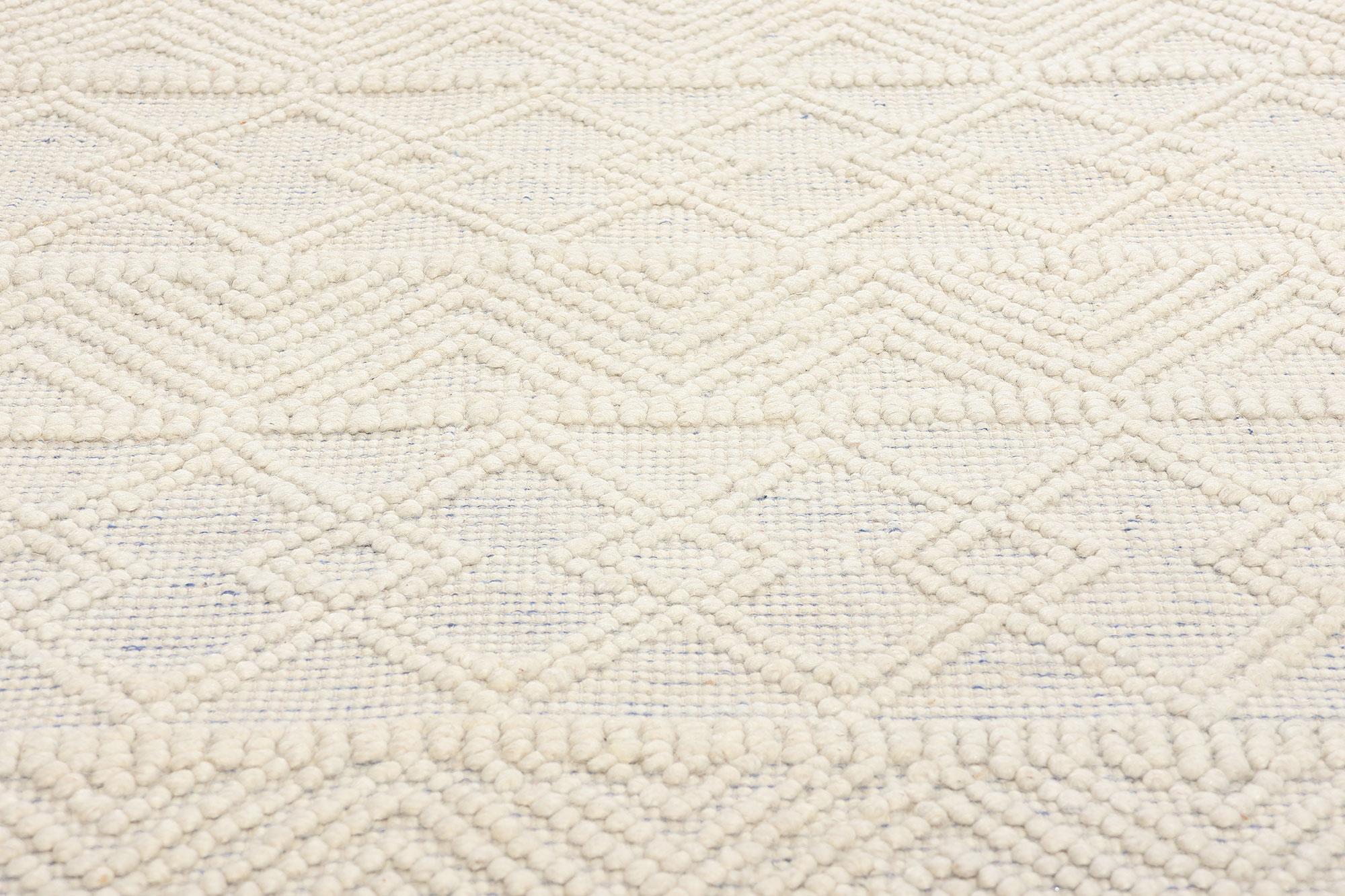 Hand-Woven New Contemporary Moroccan Textured High-Low Rug For Sale