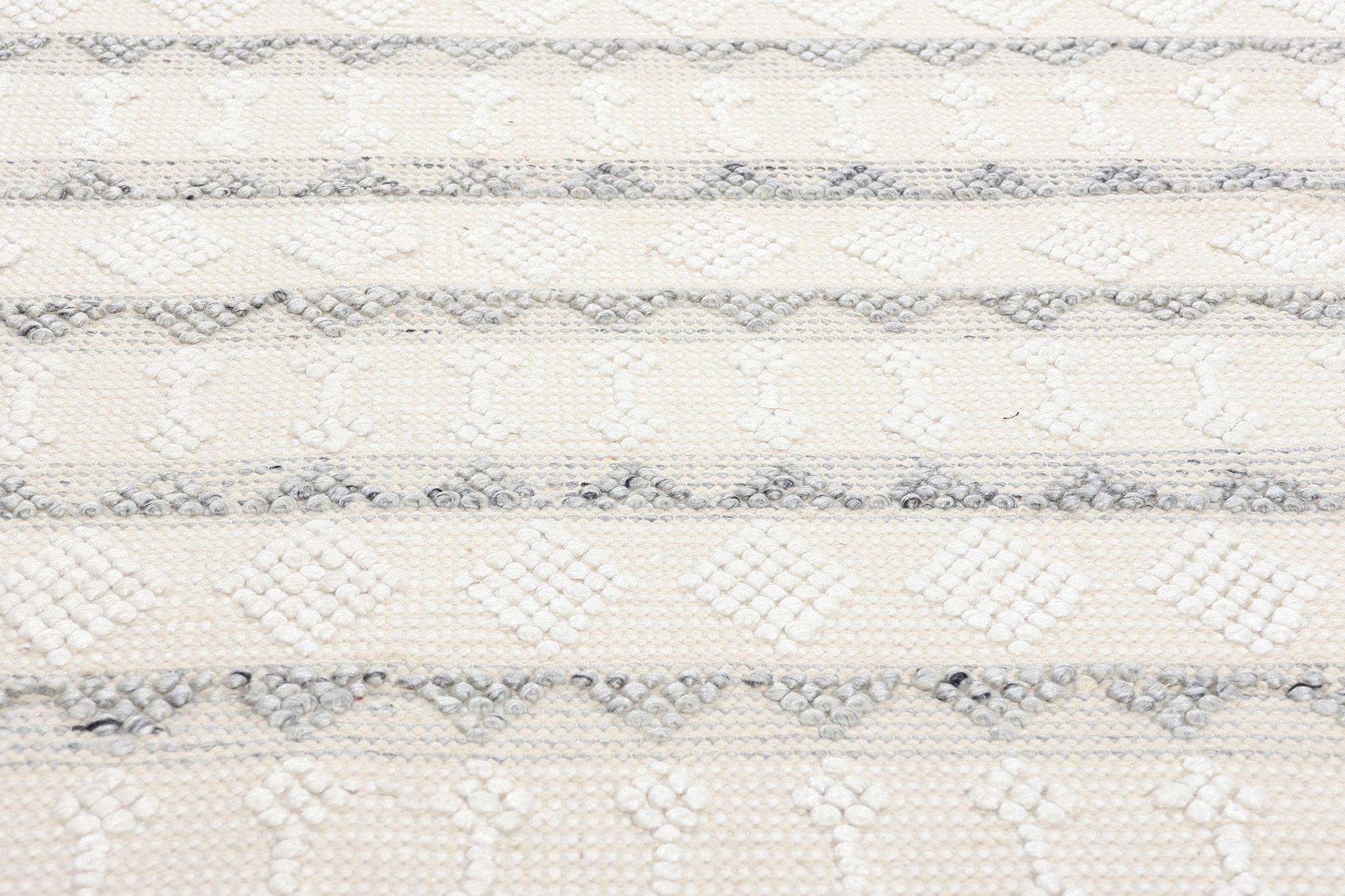 Hand-Woven New Contemporary Moroccan Textured High-Low Rug For Sale