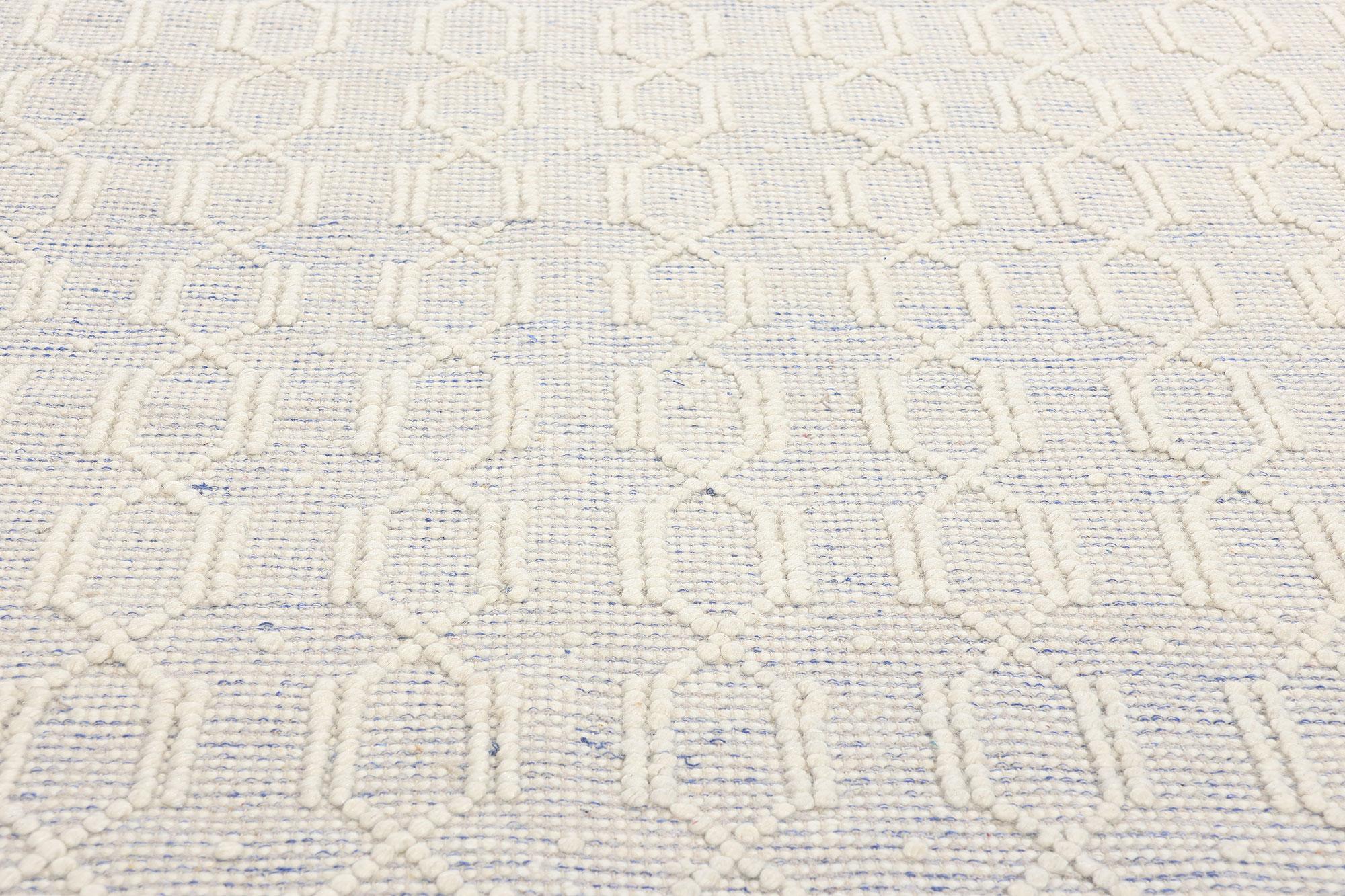 Hand-Woven New Contemporary Moroccan Textured High-Low Rug For Sale