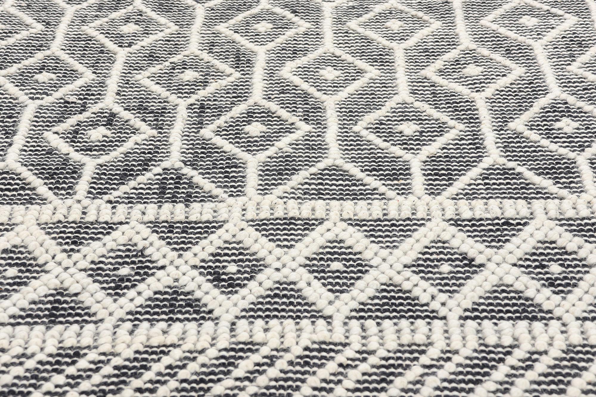 Hand-Woven New Contemporary Moroccan Textured High-Low Rug For Sale