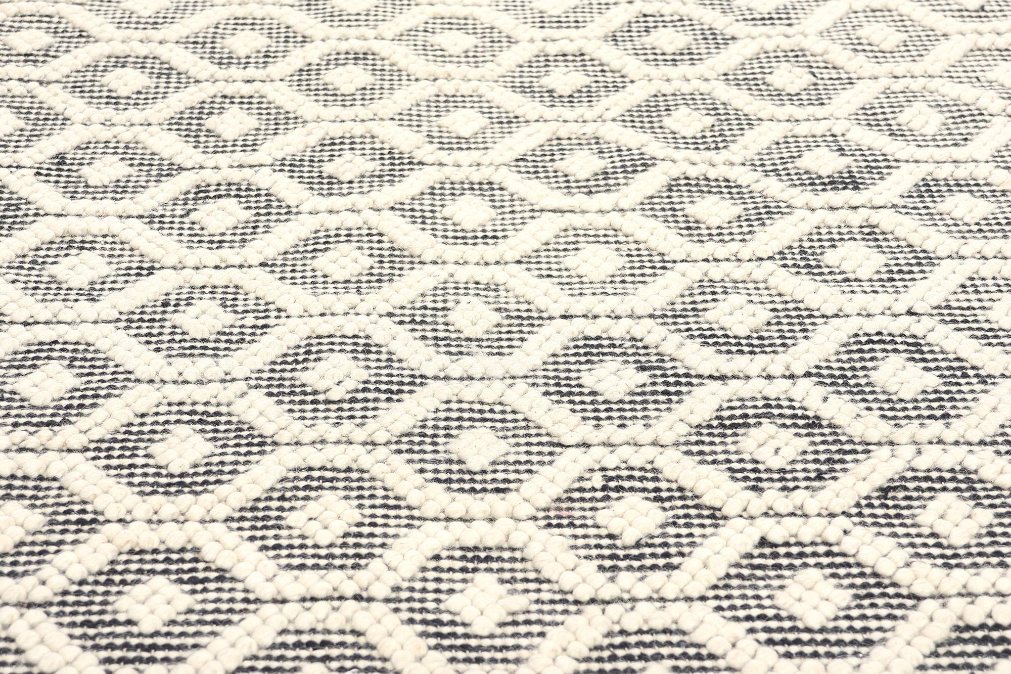 Hand-Woven New Contemporary Moroccan Textured High-Low Rug For Sale