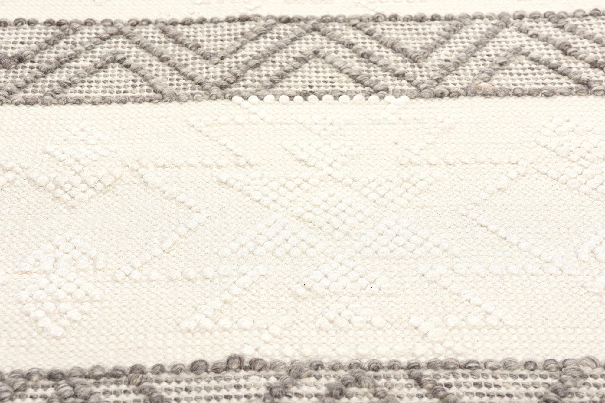 Hand-Woven New Contemporary Moroccan Textured High-Low Rug For Sale