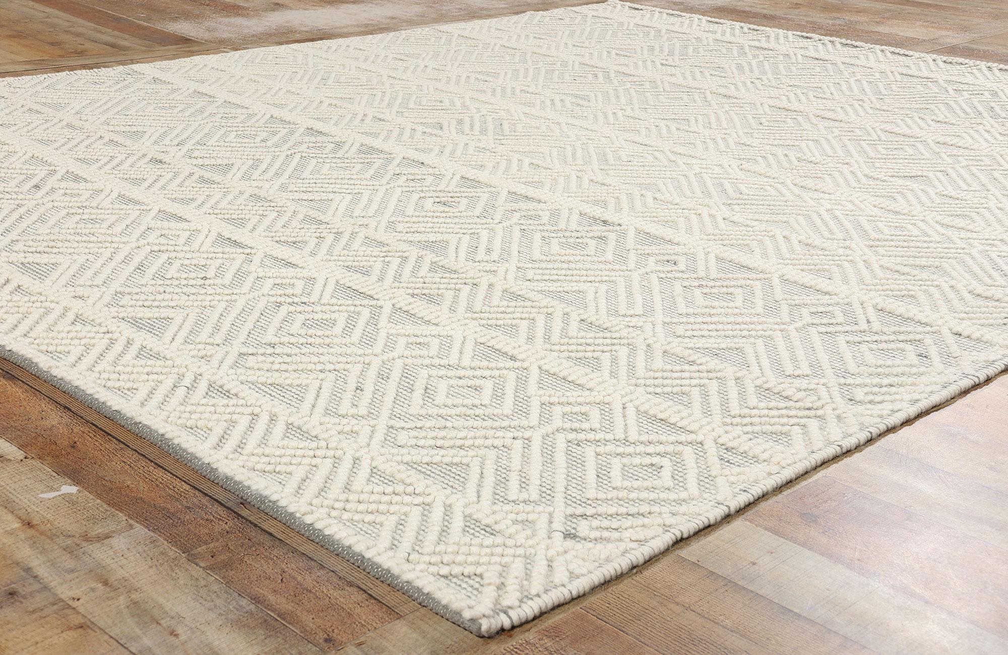 XXIe siècle et contemporain New Contemporary Moroccan Textured High-Low Rug (Tapis à haute teneur en eau) en vente