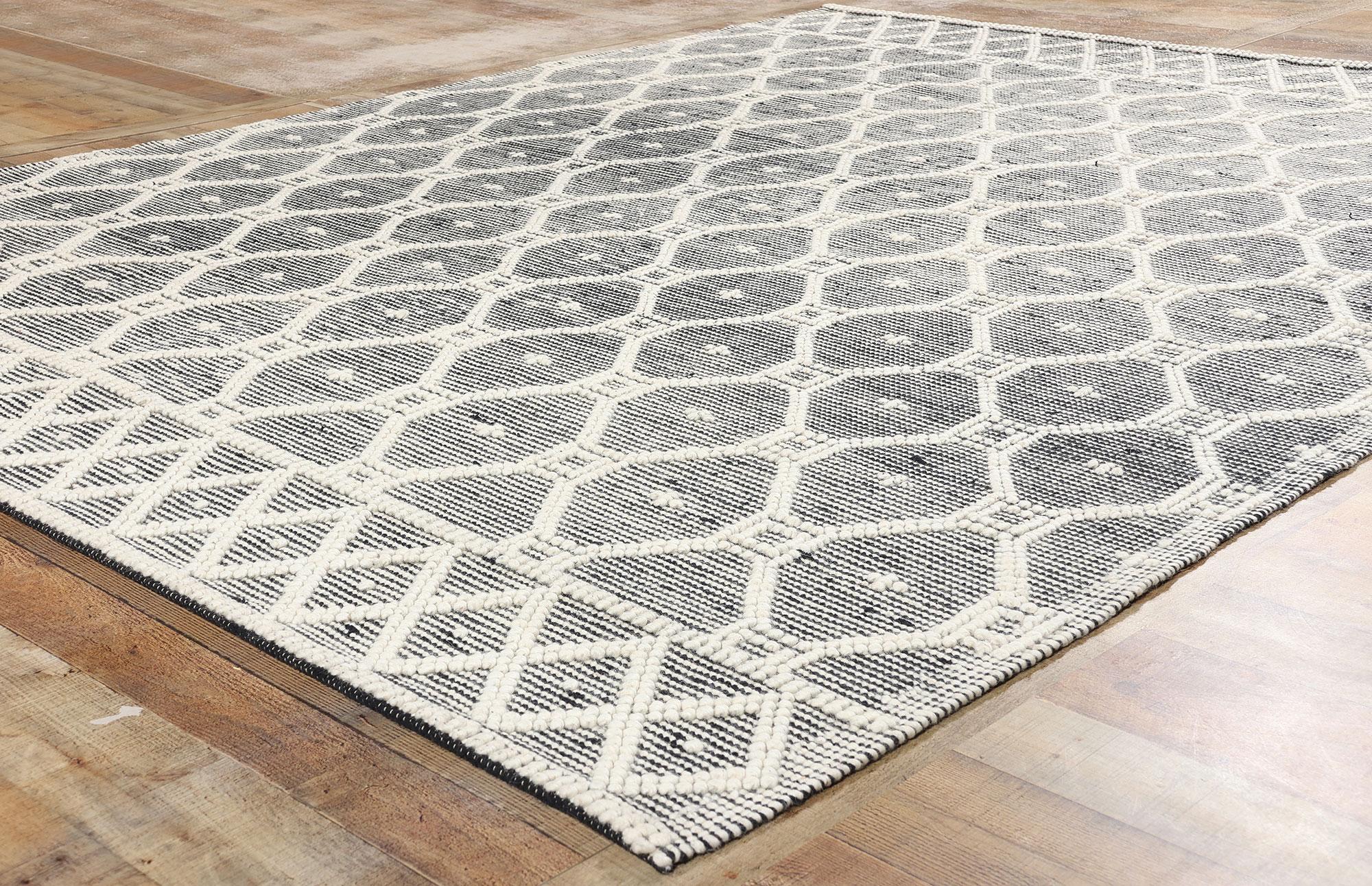 XXIe siècle et contemporain New Contemporary Moroccan Textured High-Low Rug (Tapis à haute teneur en eau) en vente