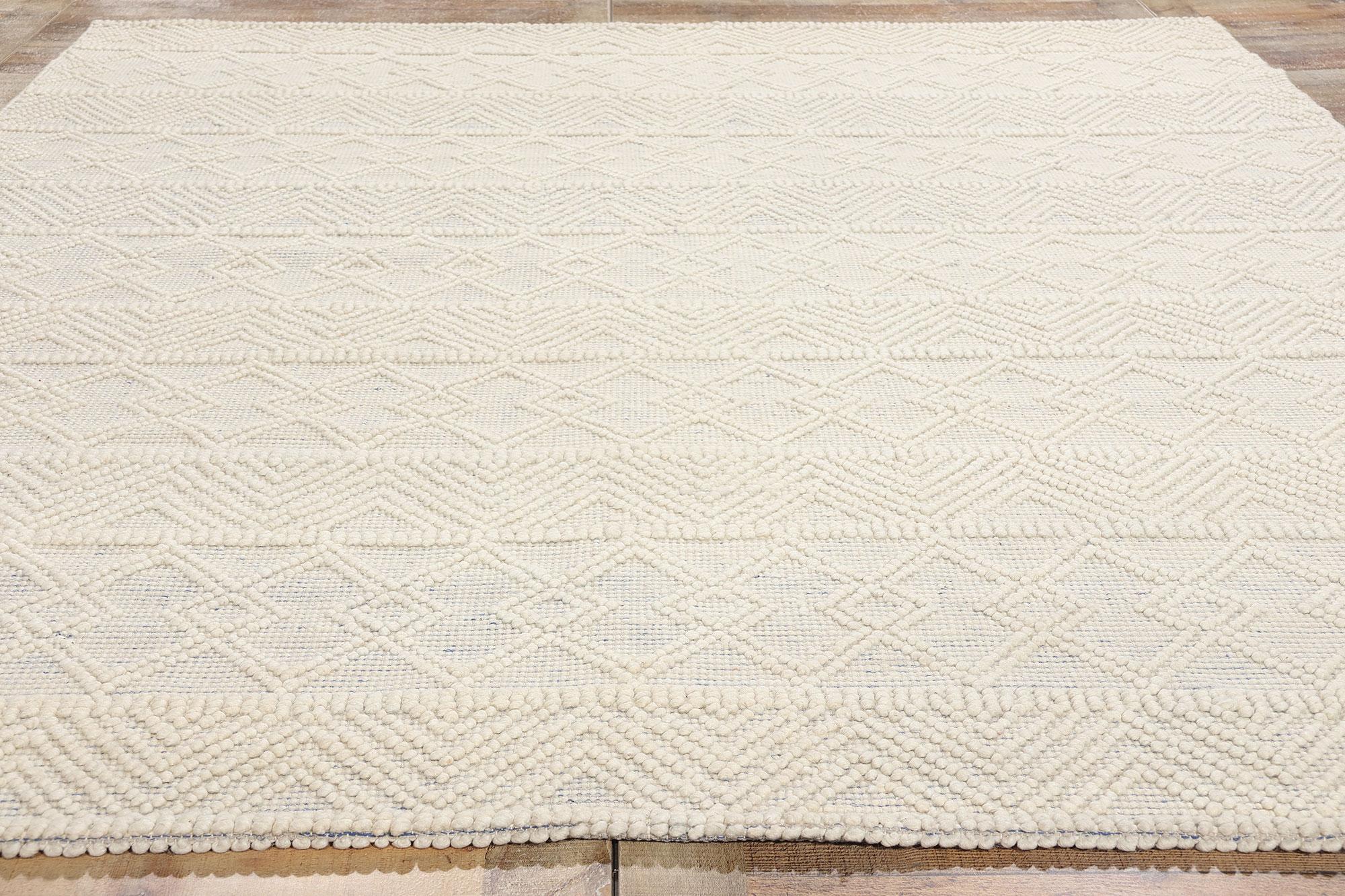 New Contemporary Moroccan Textured High-Low Rug For Sale 1