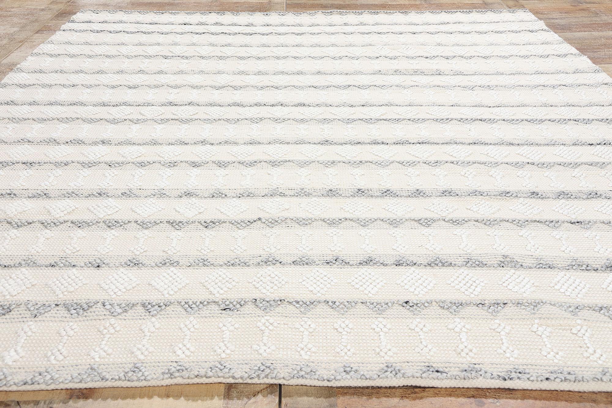 New Contemporary Moroccan Textured High-Low Rug For Sale 1