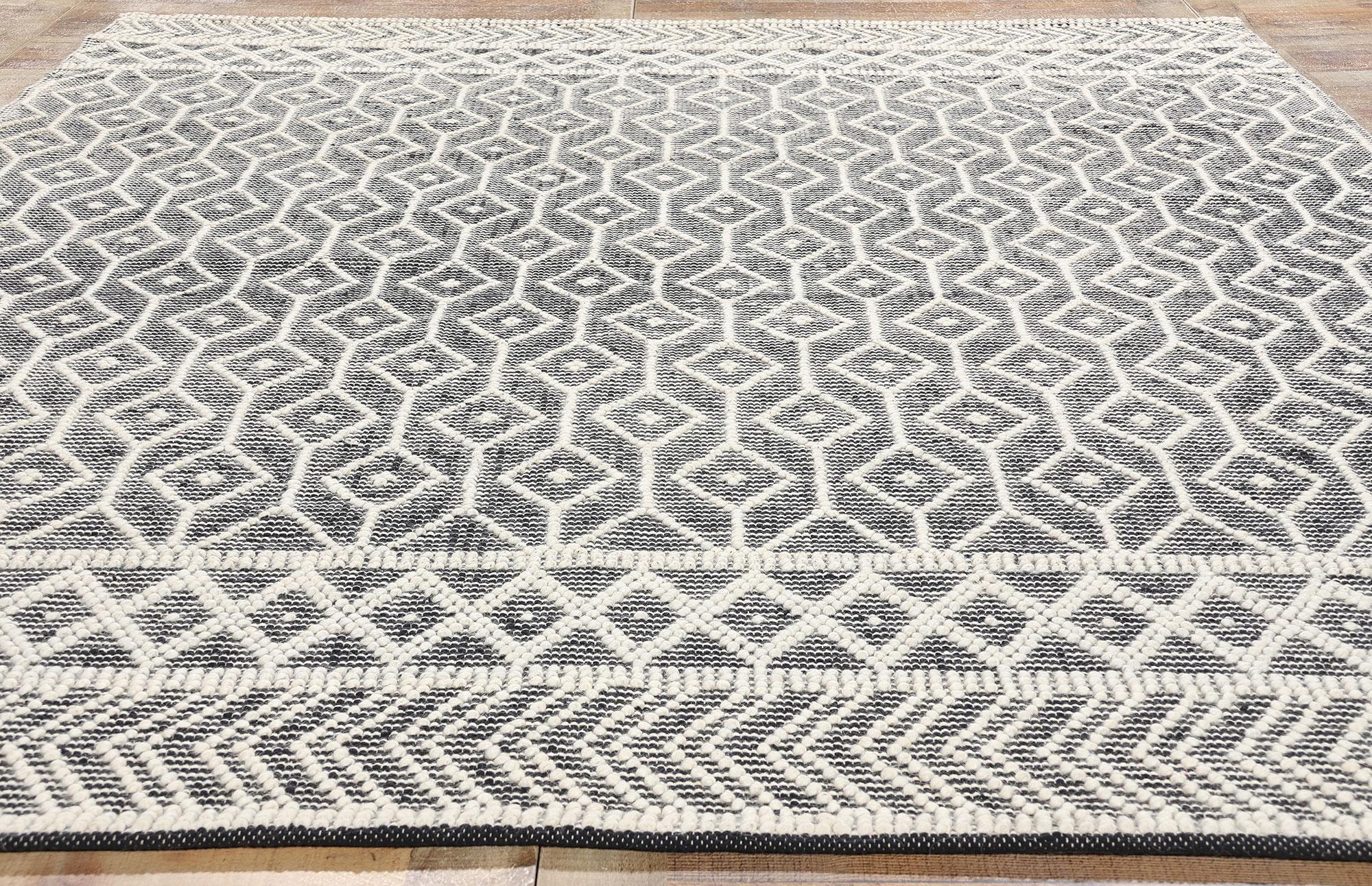 New Contemporary Moroccan Textured High-Low Rug For Sale 1