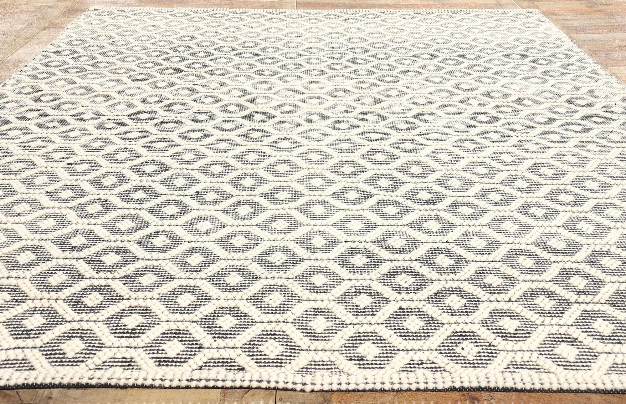 New Contemporary Moroccan Textured High-Low Rug For Sale 1