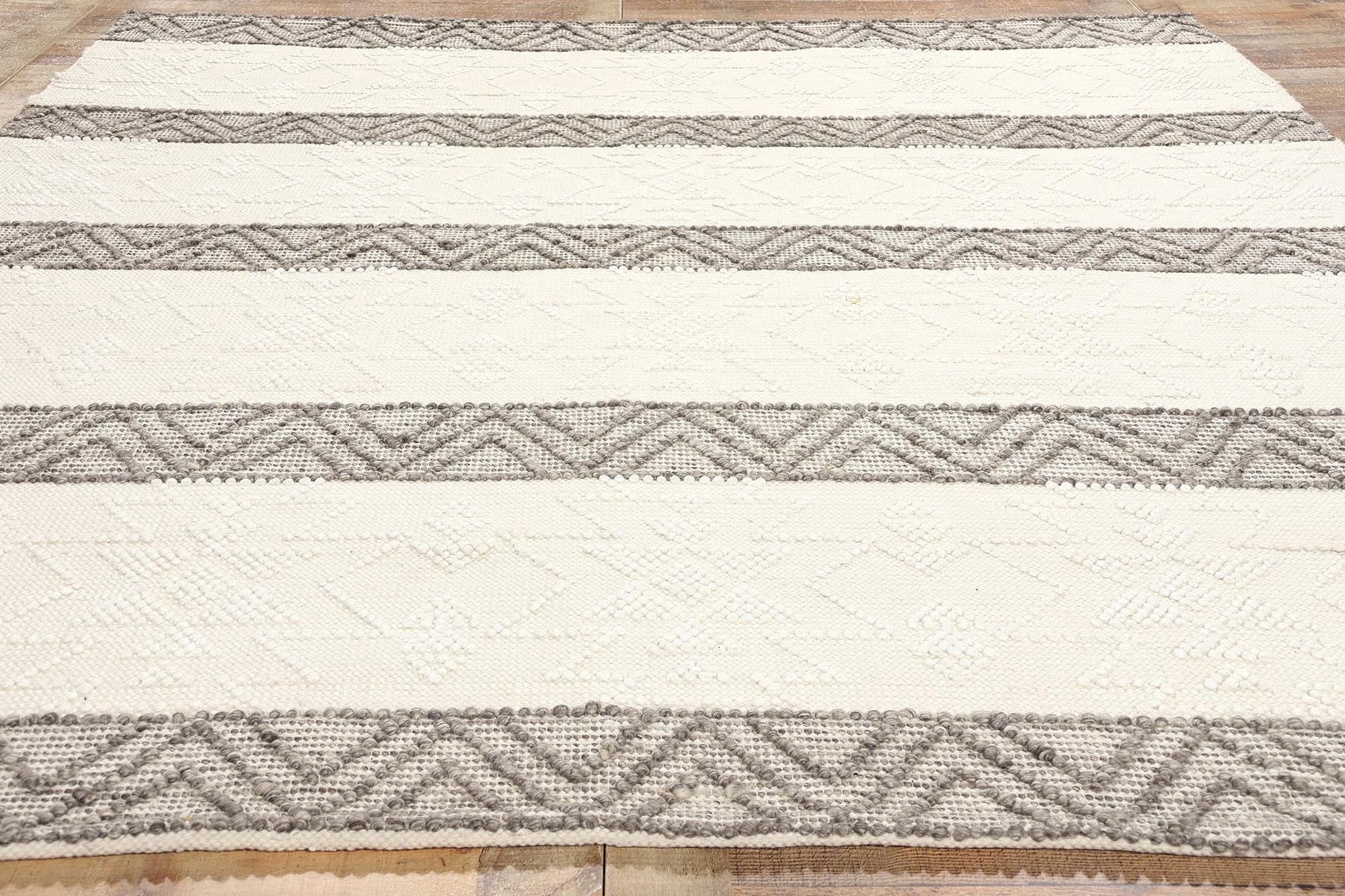 New Contemporary Moroccan Textured High-Low Rug For Sale 1