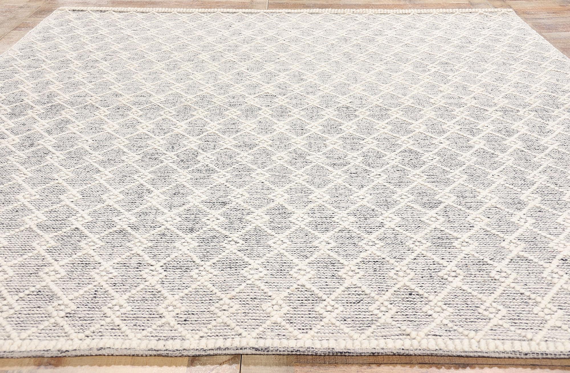 New Contemporary Moroccan Textured High-Low Rug For Sale 1