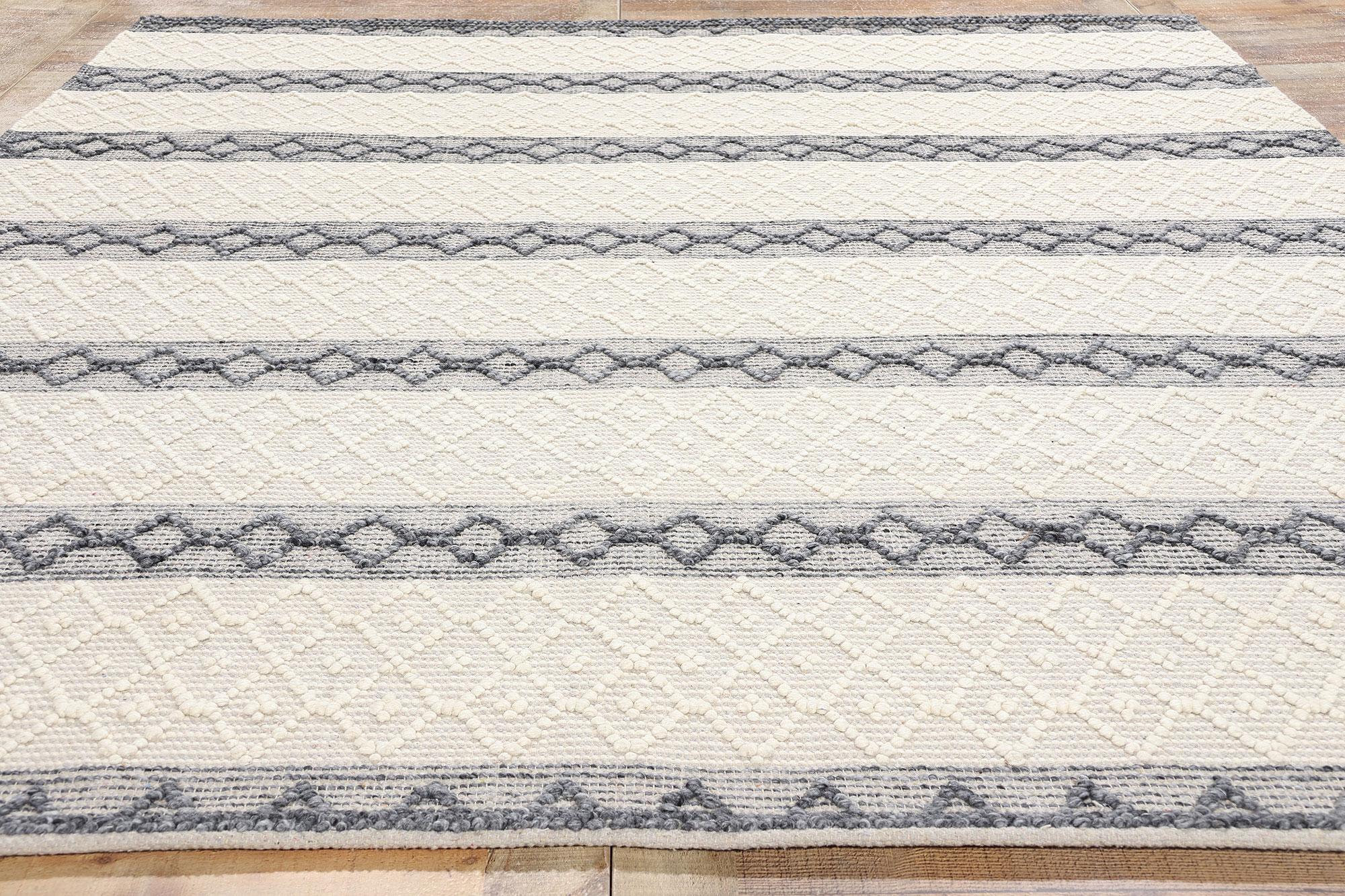 New Contemporary Moroccan Textured High-Low Rug For Sale 1