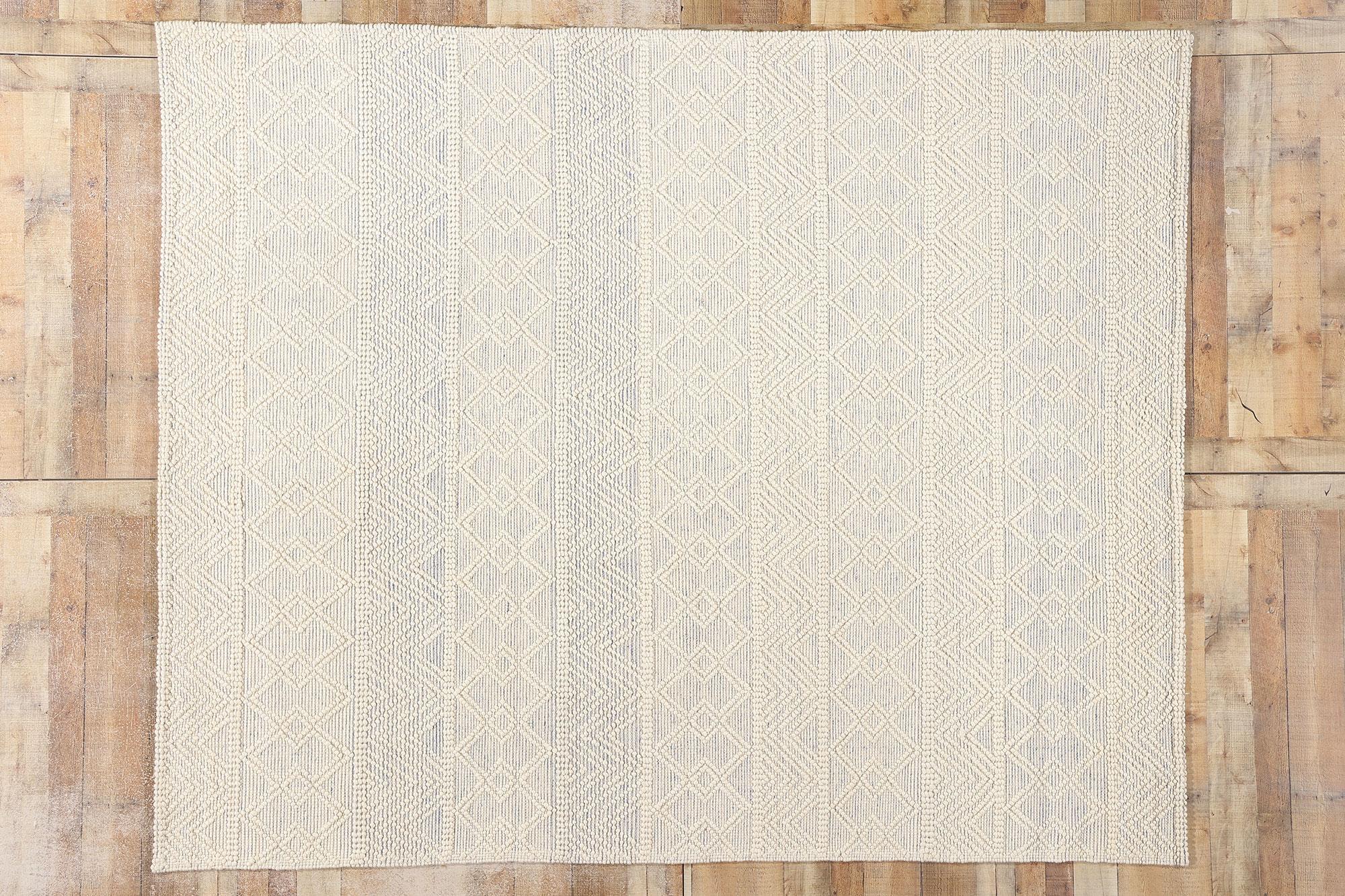 New Contemporary Moroccan Textured High-Low Rug For Sale 2