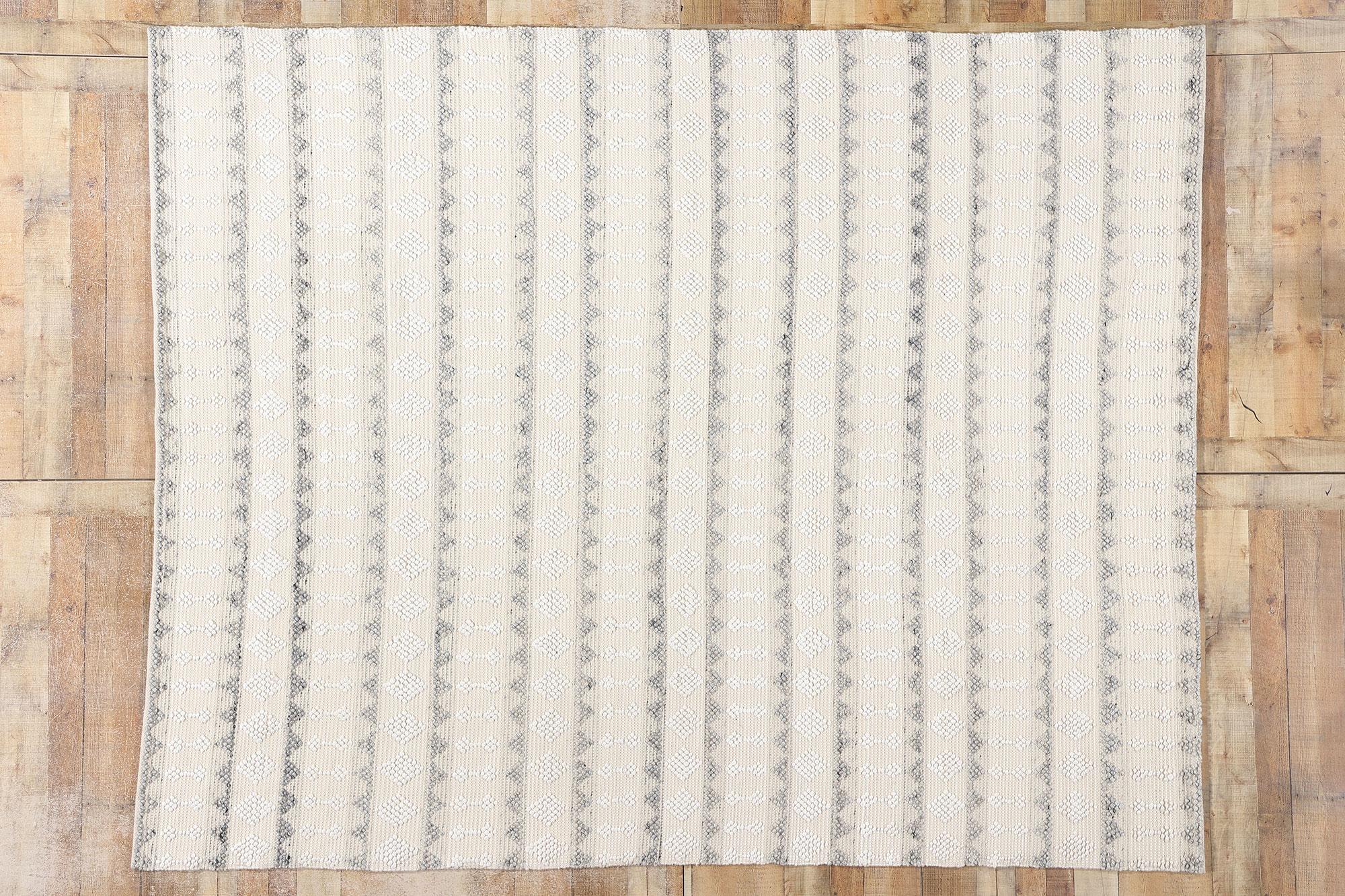 New Contemporary Moroccan Textured High-Low Rug For Sale 2